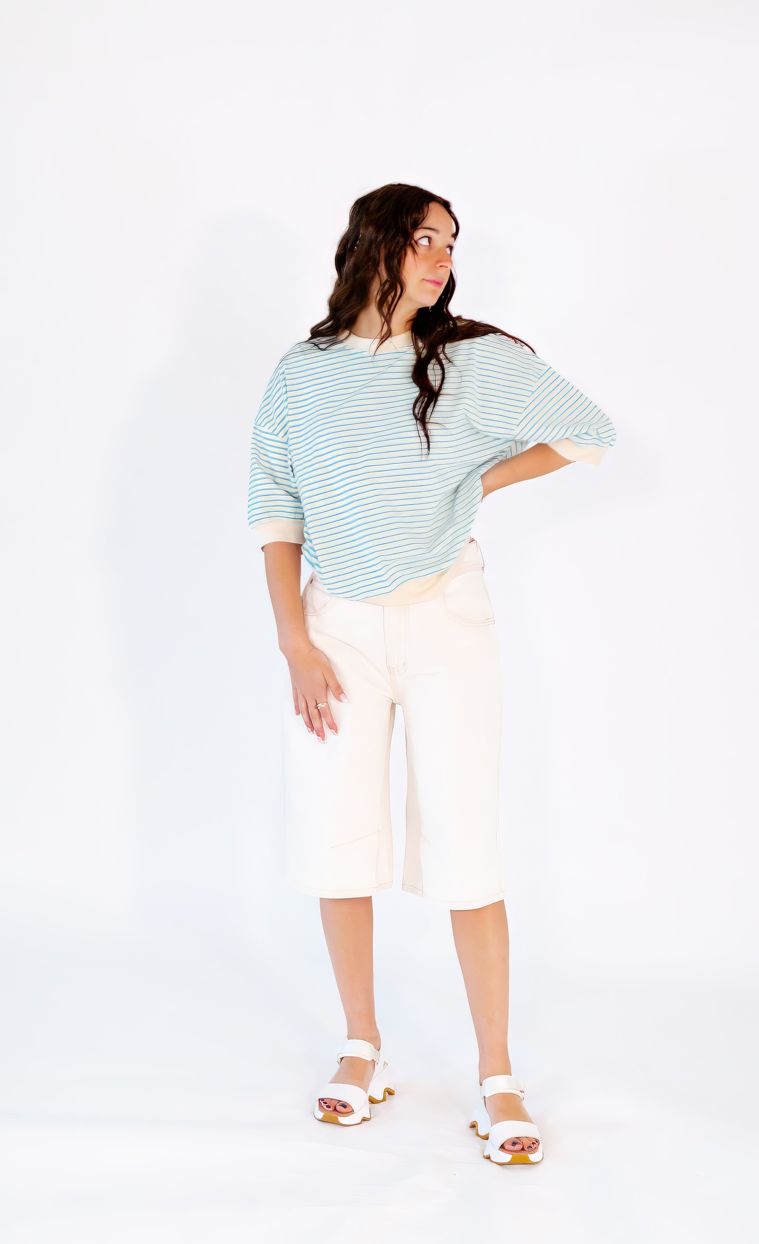 Yves Striped Top ・Blue