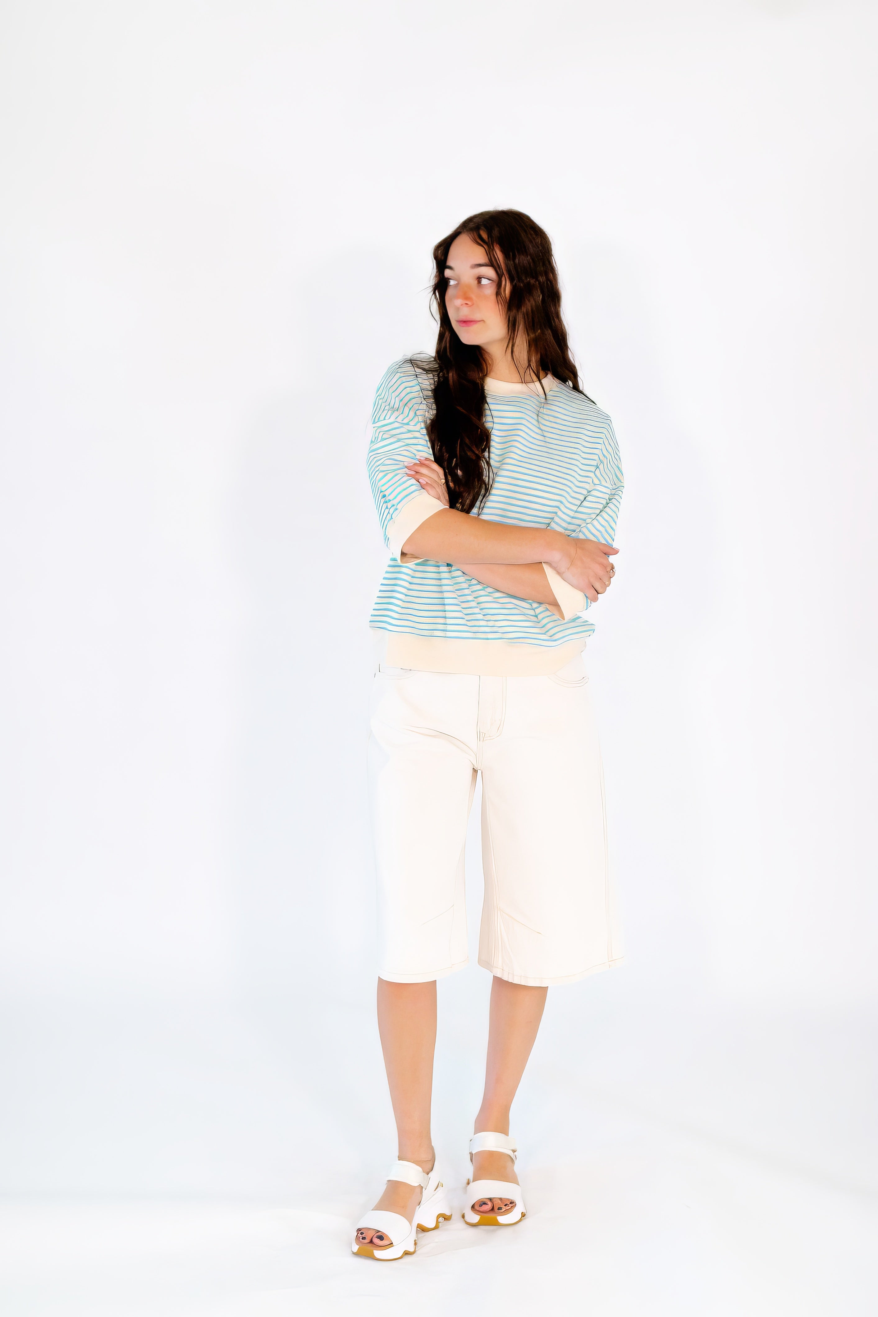 Yves Striped Top ・Blue