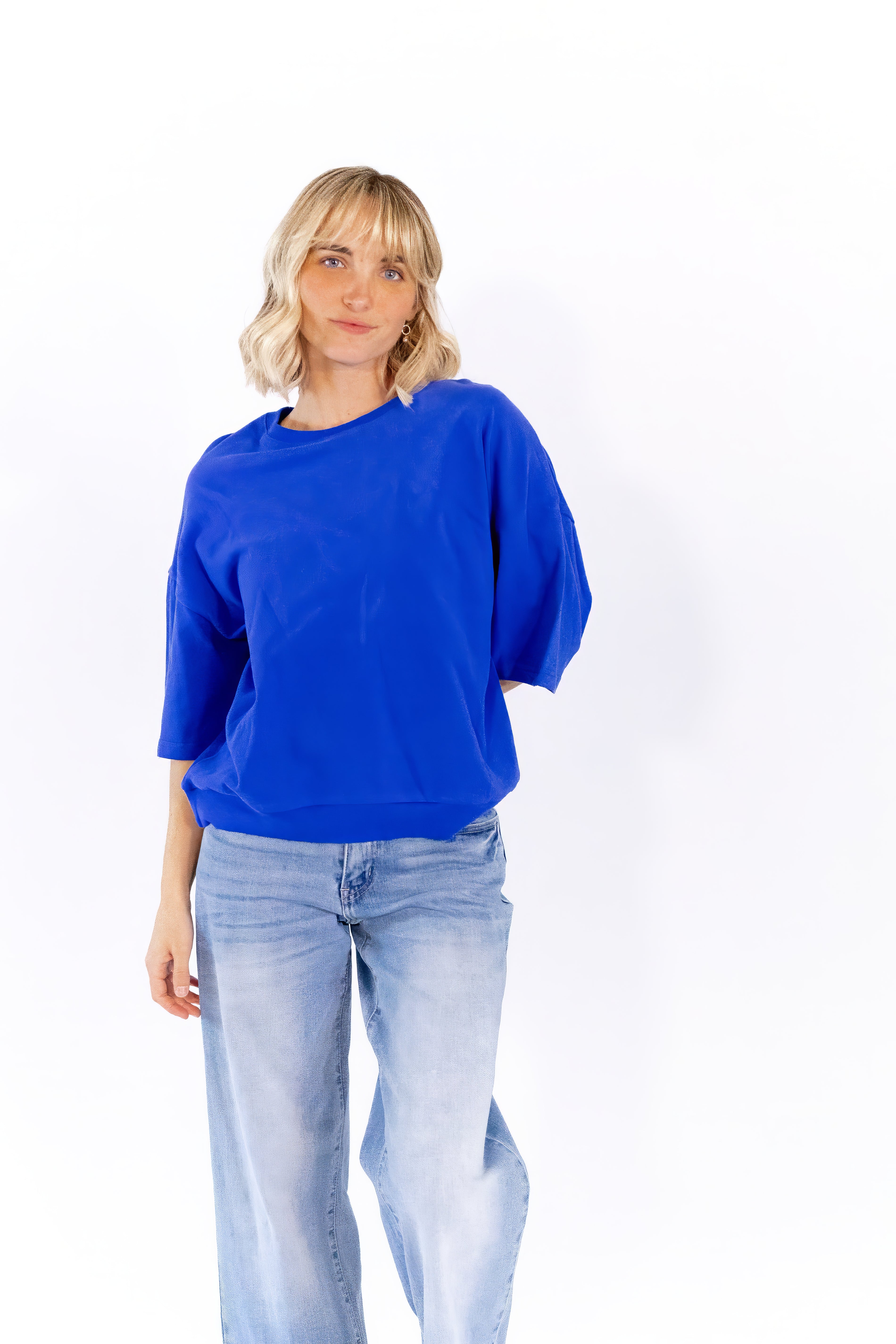 Hana Knit Top · Cobalt