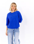 Hana Knit Top · Cobalt