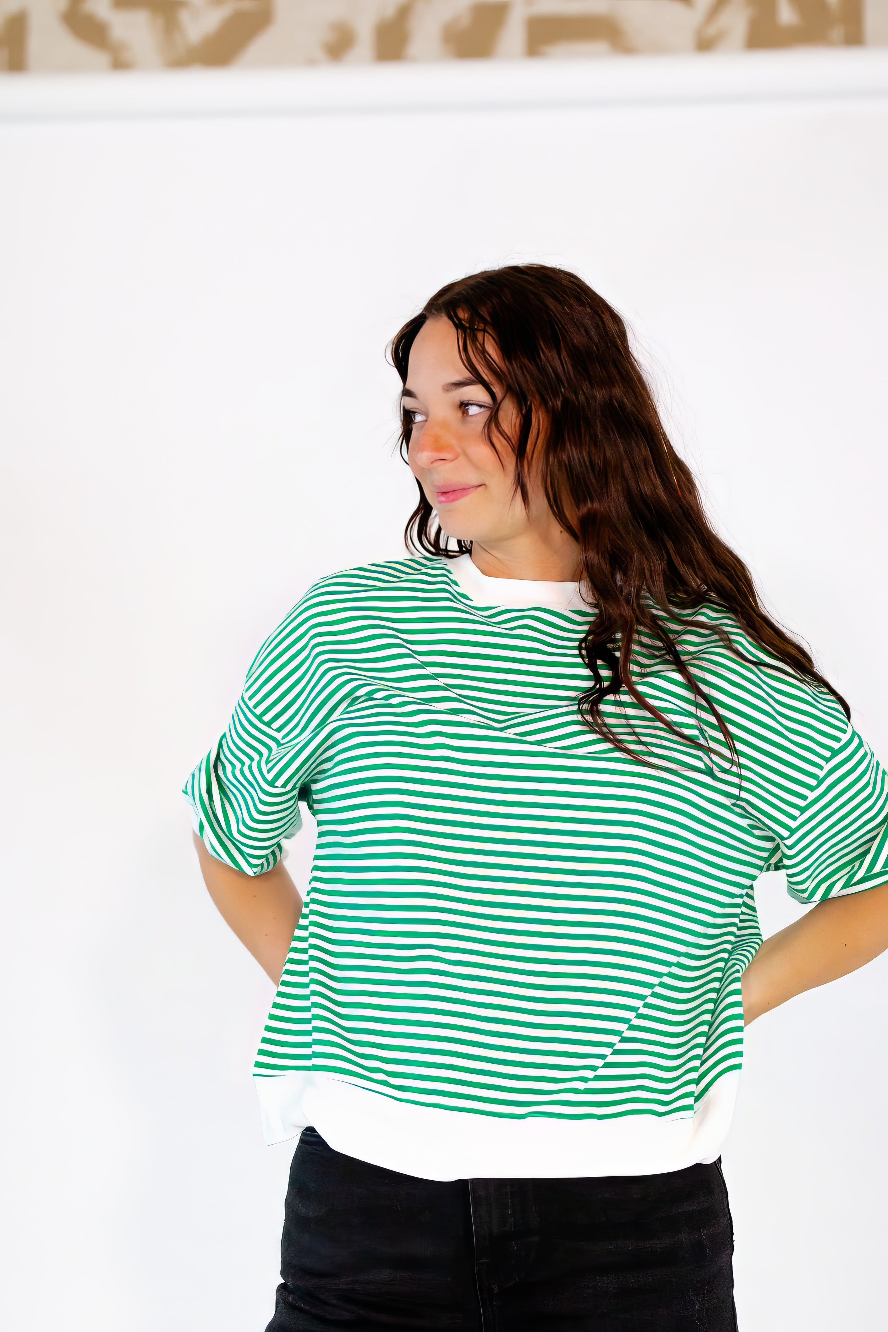 Yves Striped Top ・Green