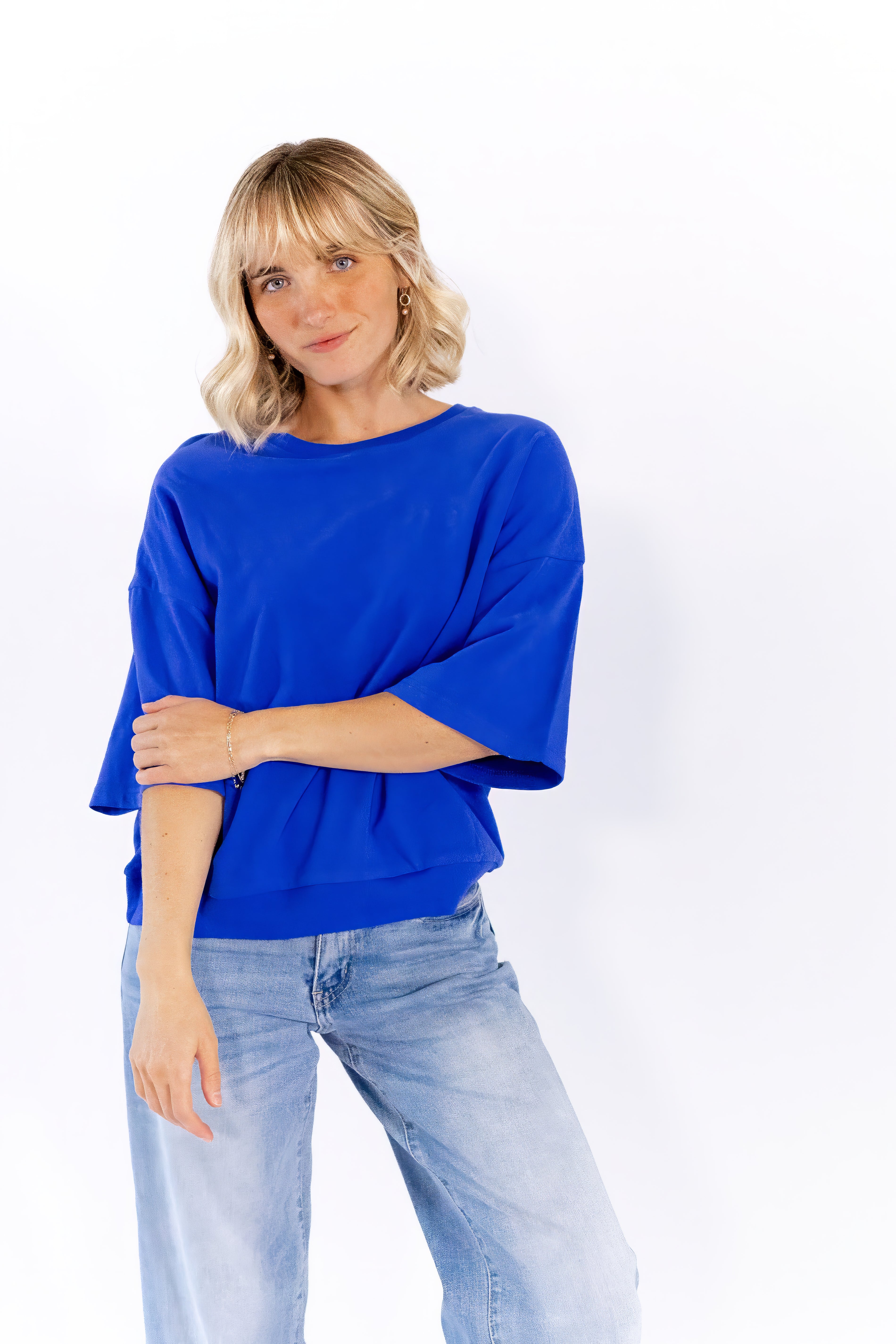 Hana Knit Top · Cobalt