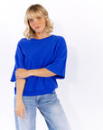 Hana Knit Top · Cobalt