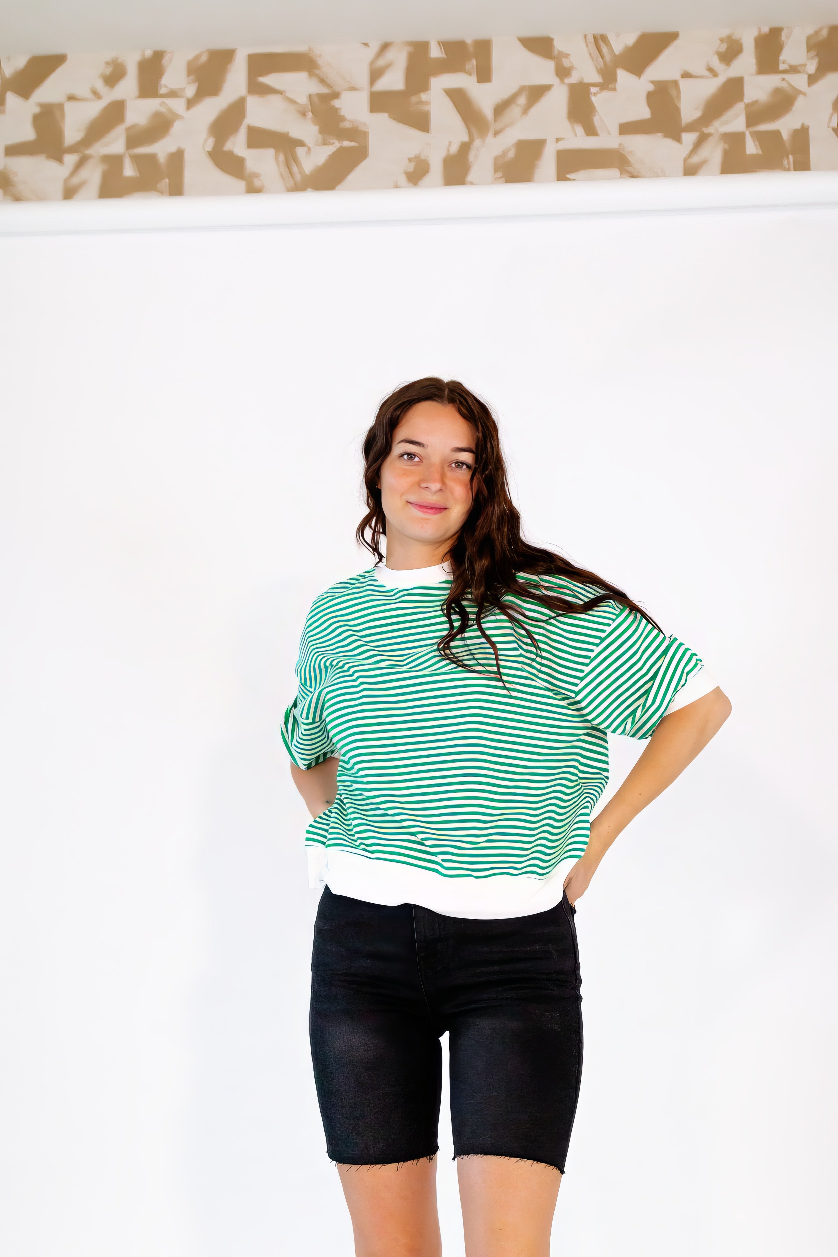 Yves Striped Top ・Green