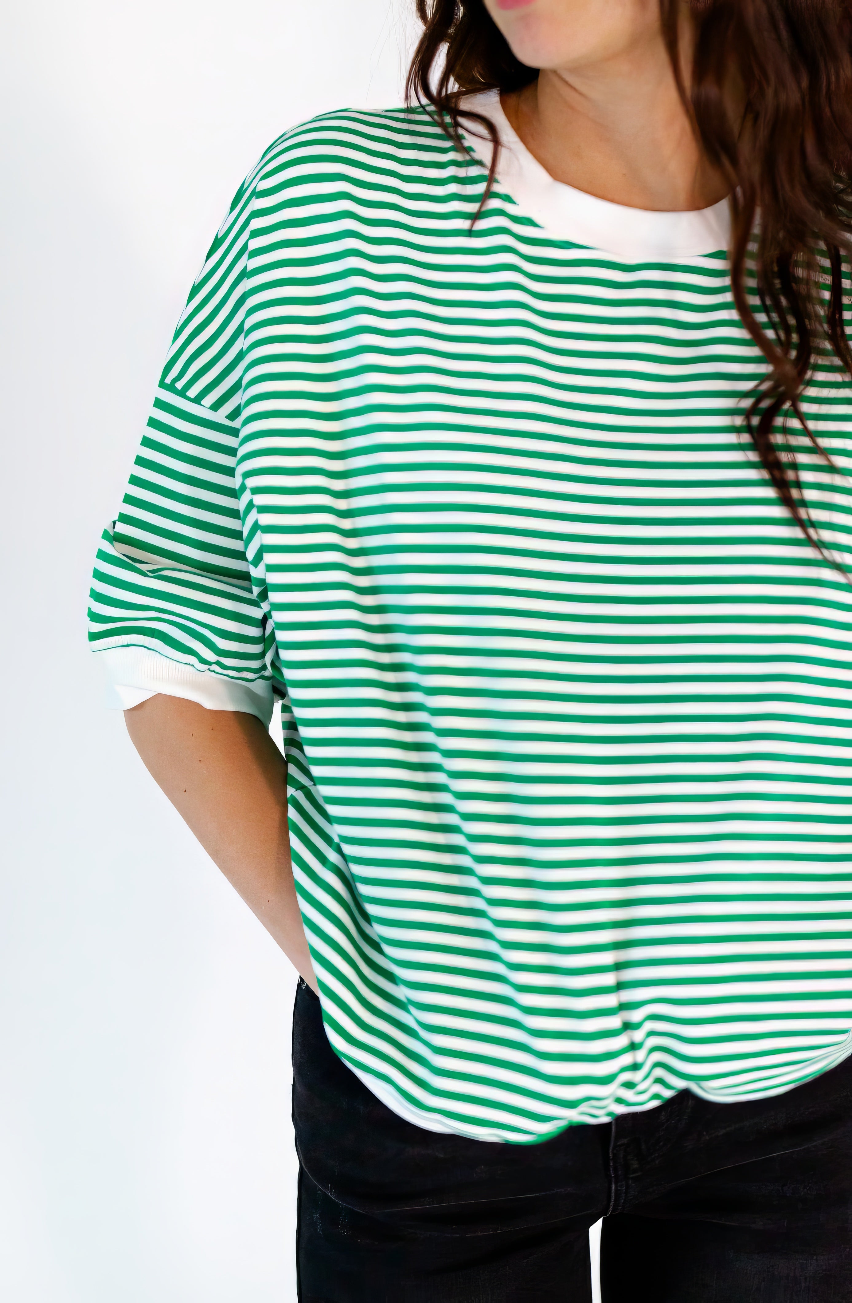 Yves Striped Top ・Green