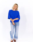 Hana Knit Top · Cobalt