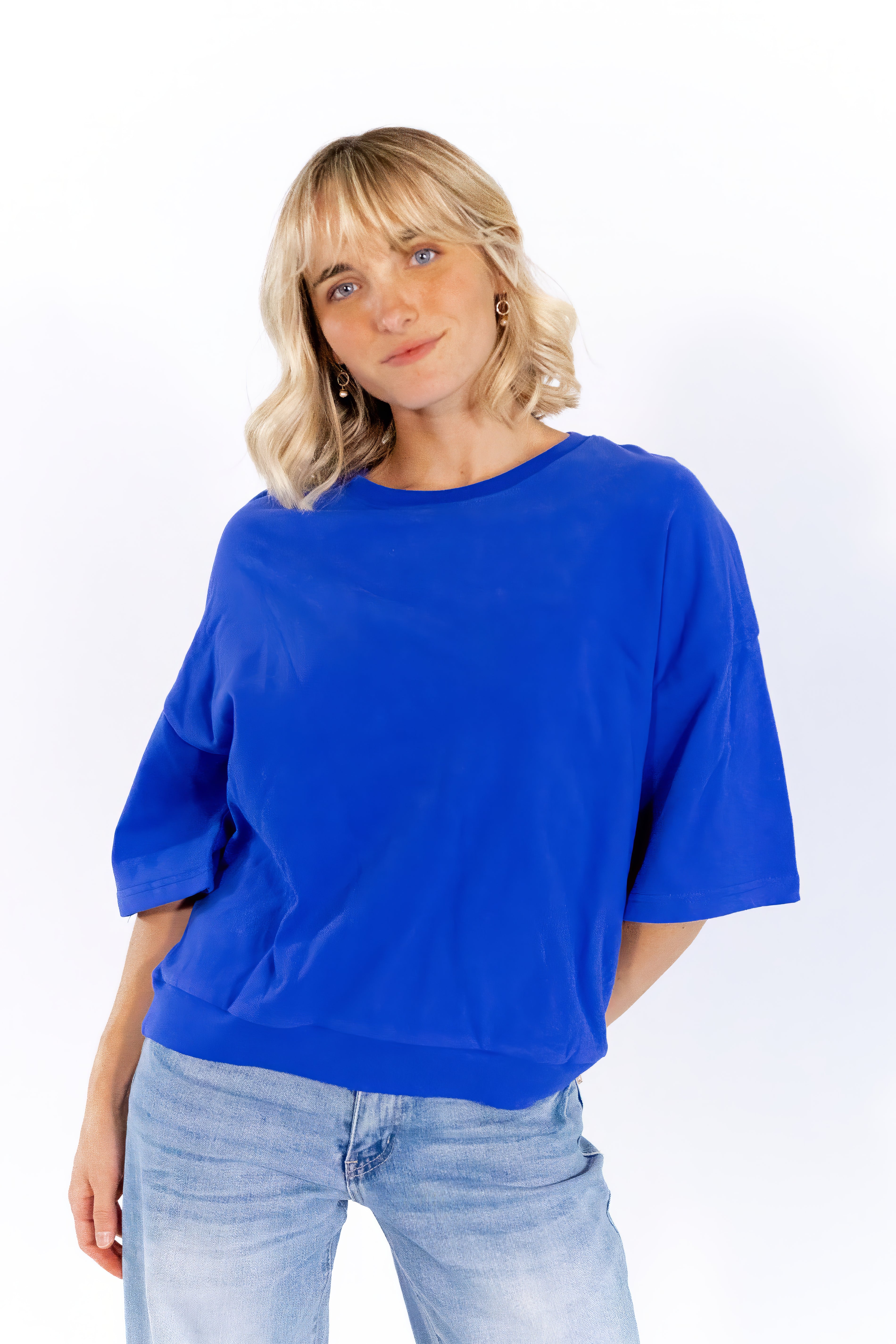 Hana Knit Top · Cobalt