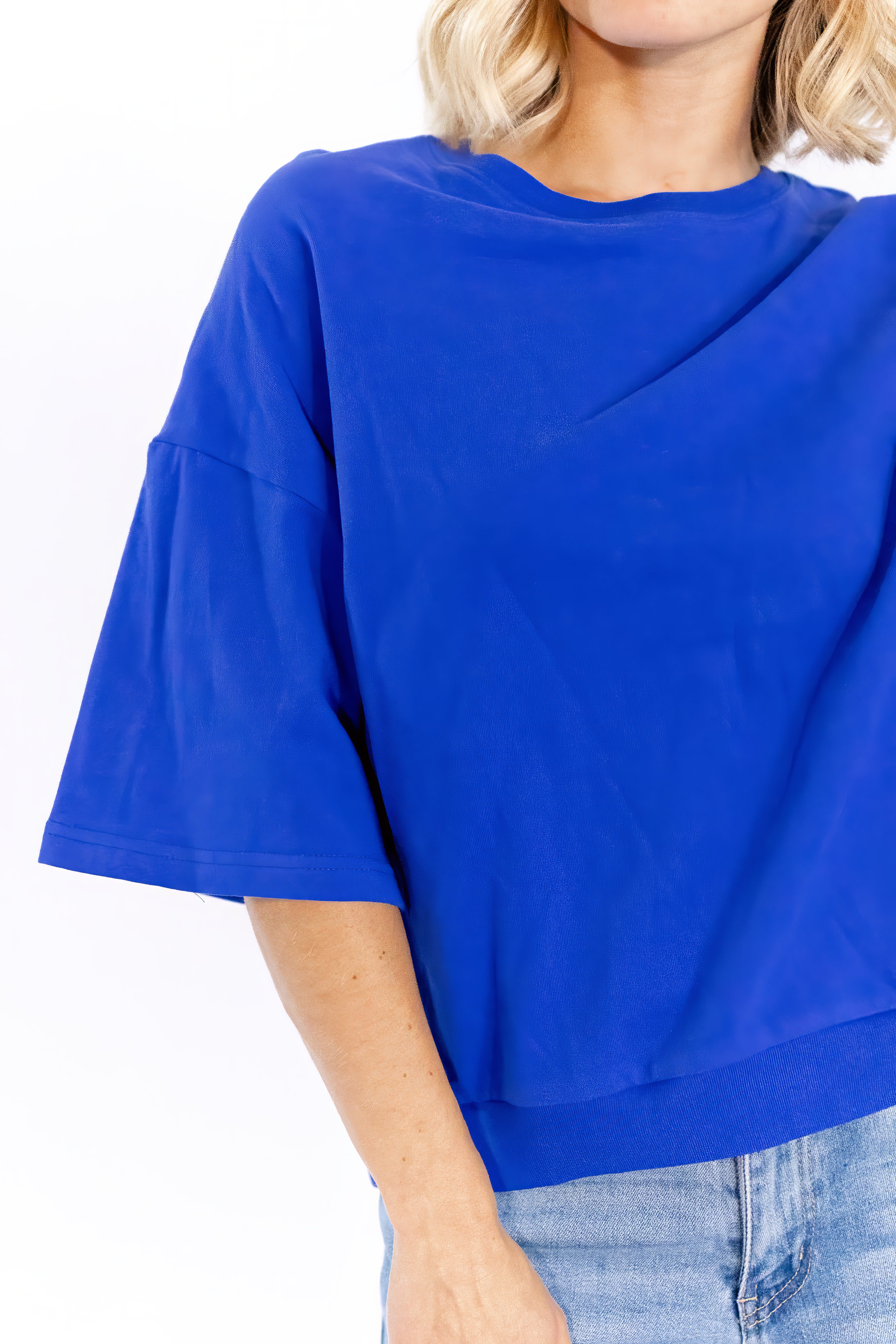 Hana Knit Top · Cobalt