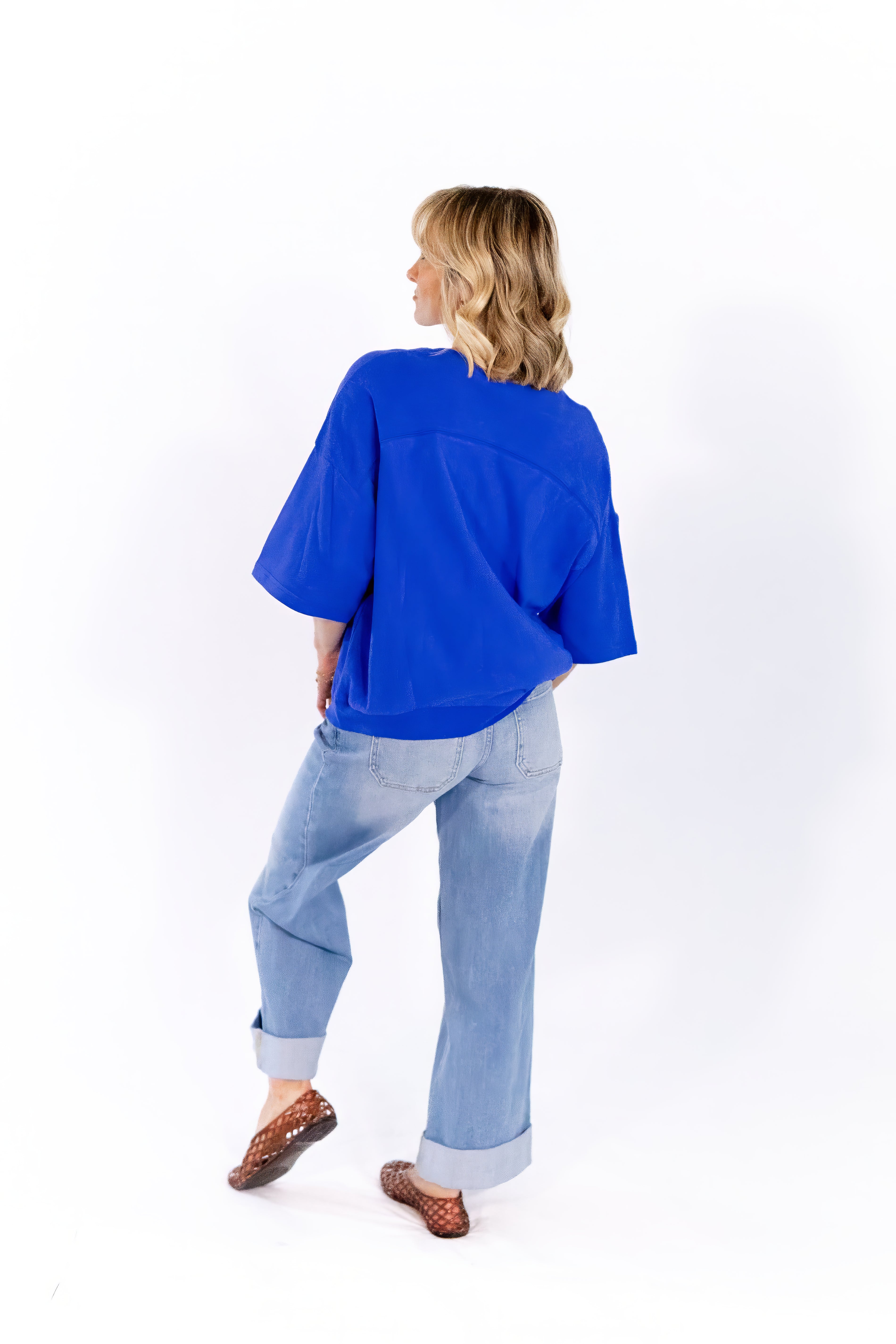 Hana Knit Top · Cobalt
