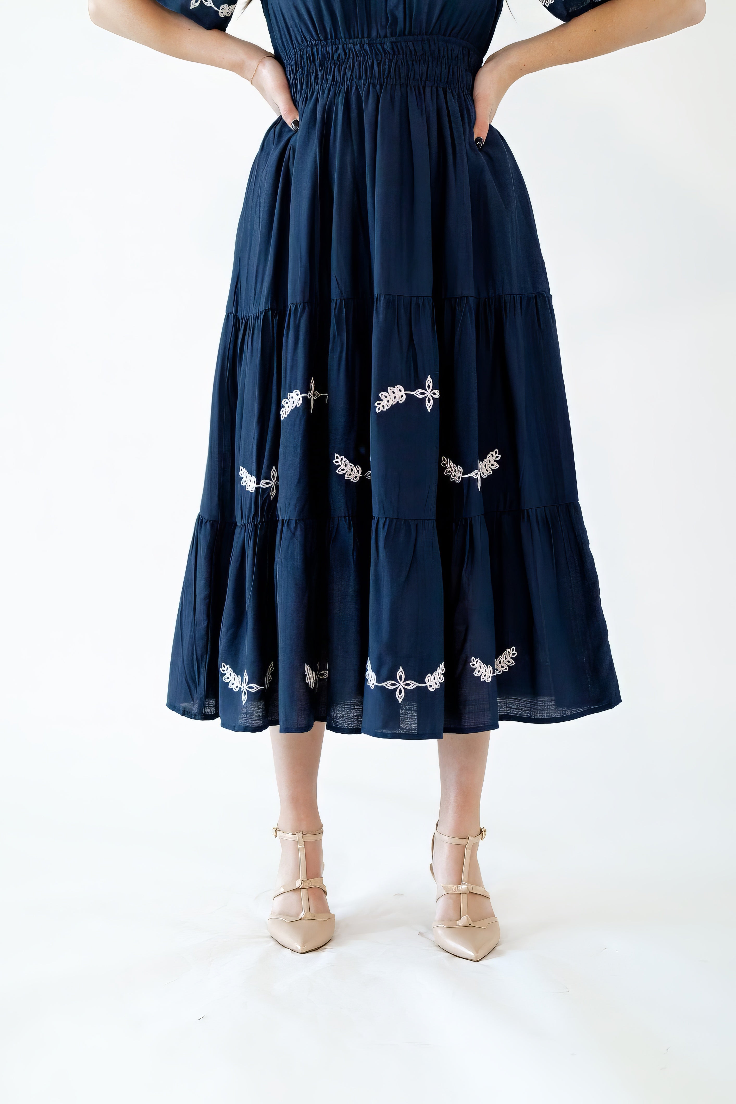 Rosalie Embroidered Midi Dress