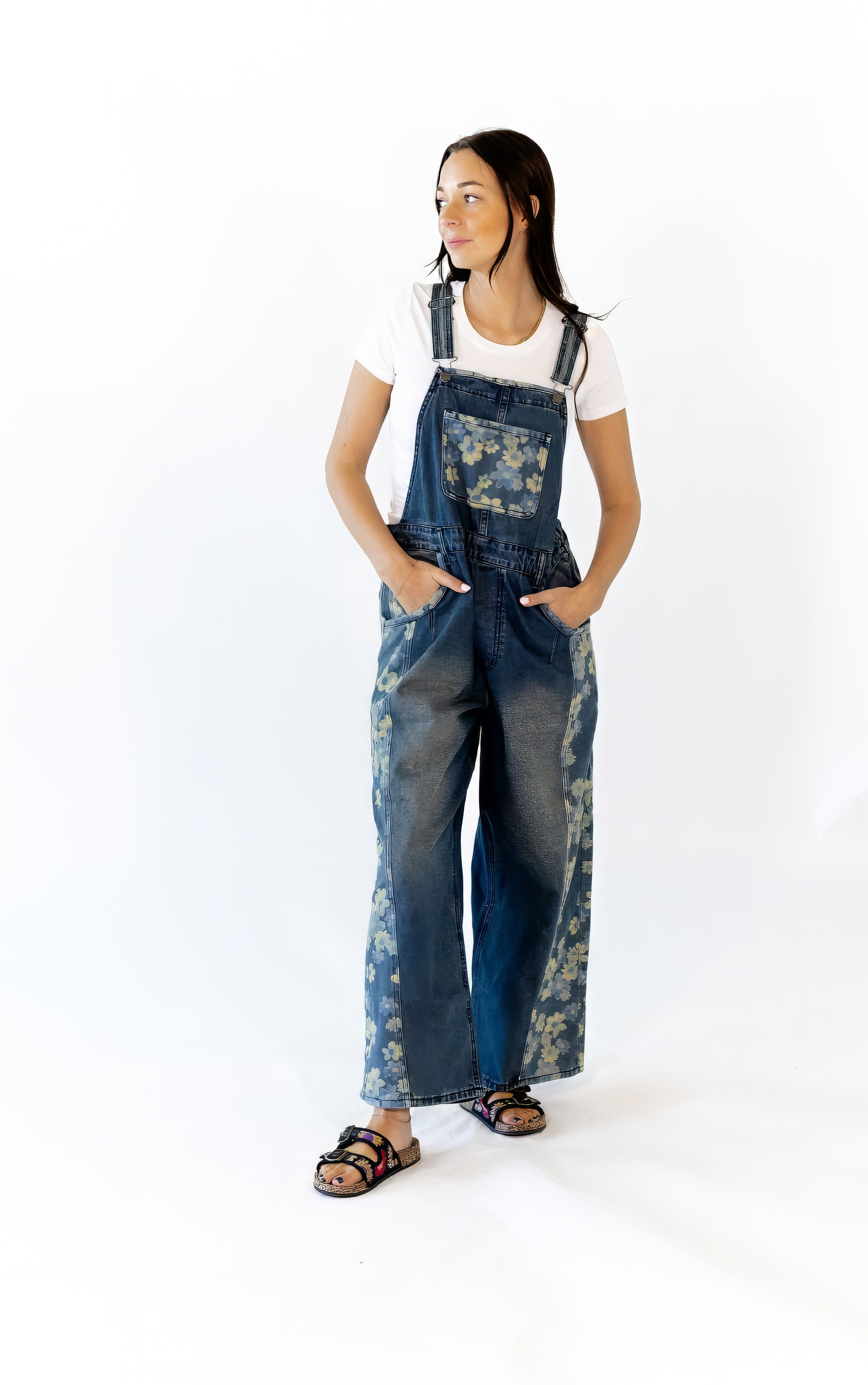 Hermione Floral Overalls