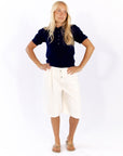 Tiegan Cotton Jorts · White