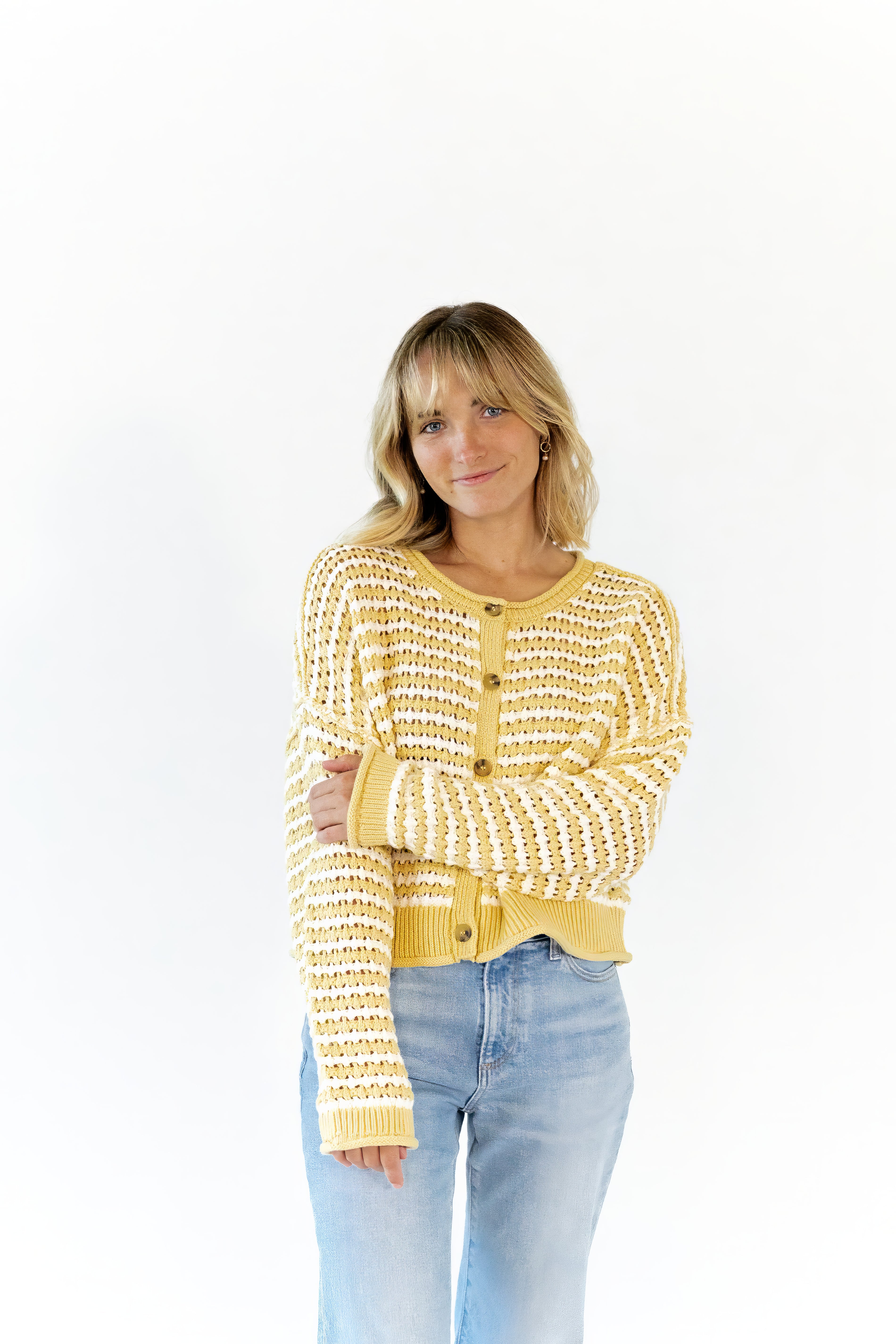 Kellie Crochet Cardigan · Butter