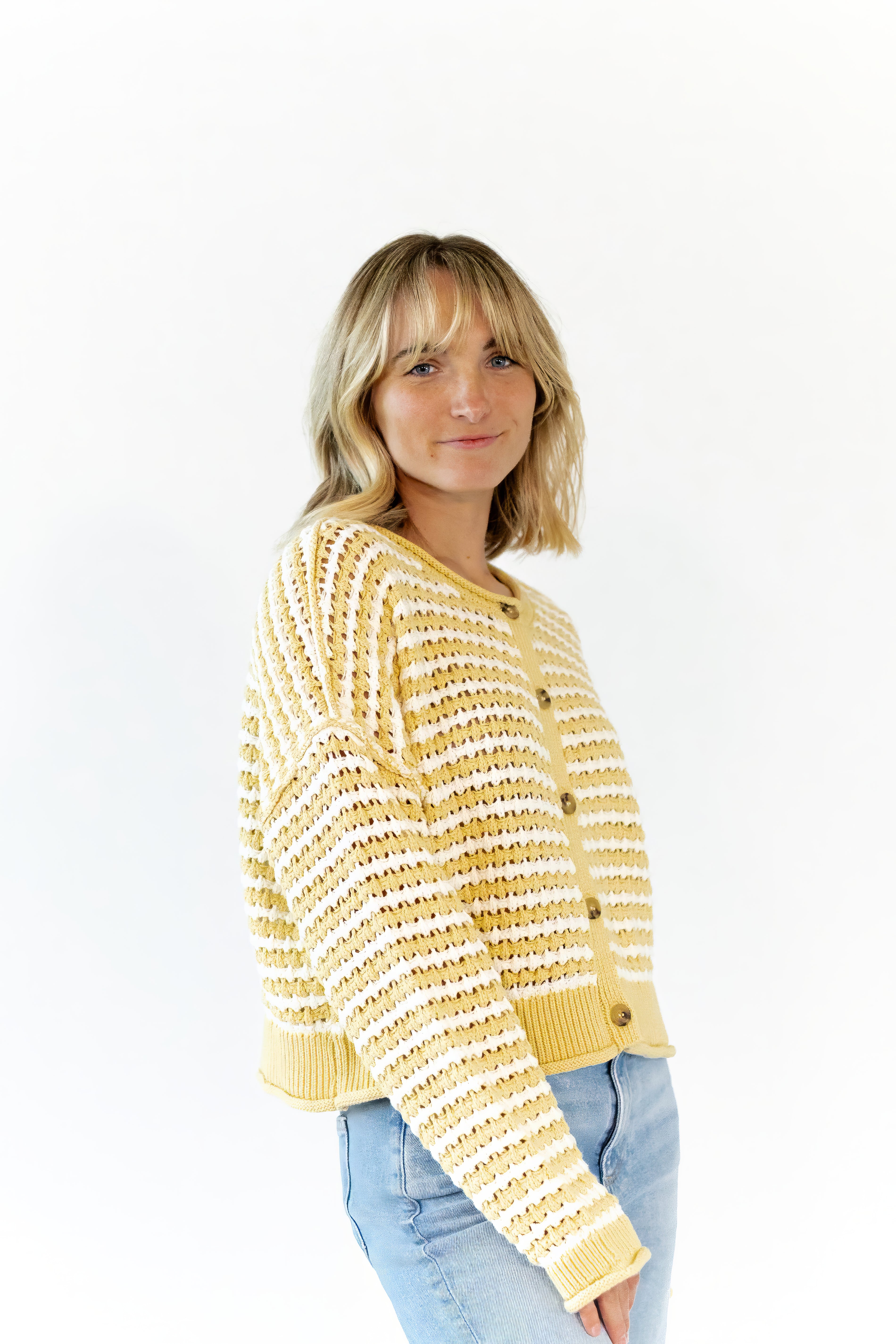 Kellie Crochet Cardigan · Butter