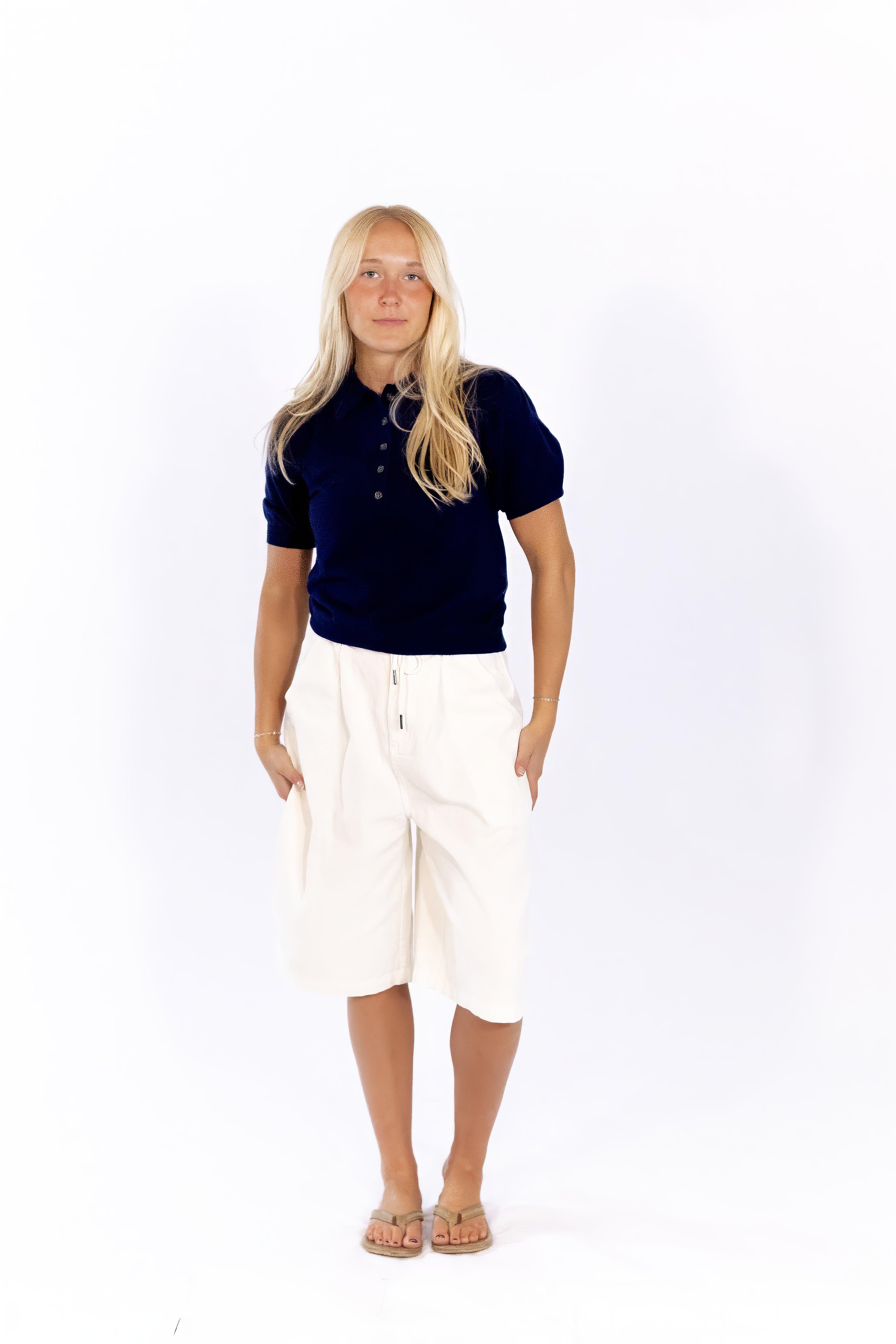 Tiegan Cotton Jorts · White
