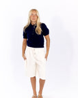 Tiegan Cotton Jorts · White