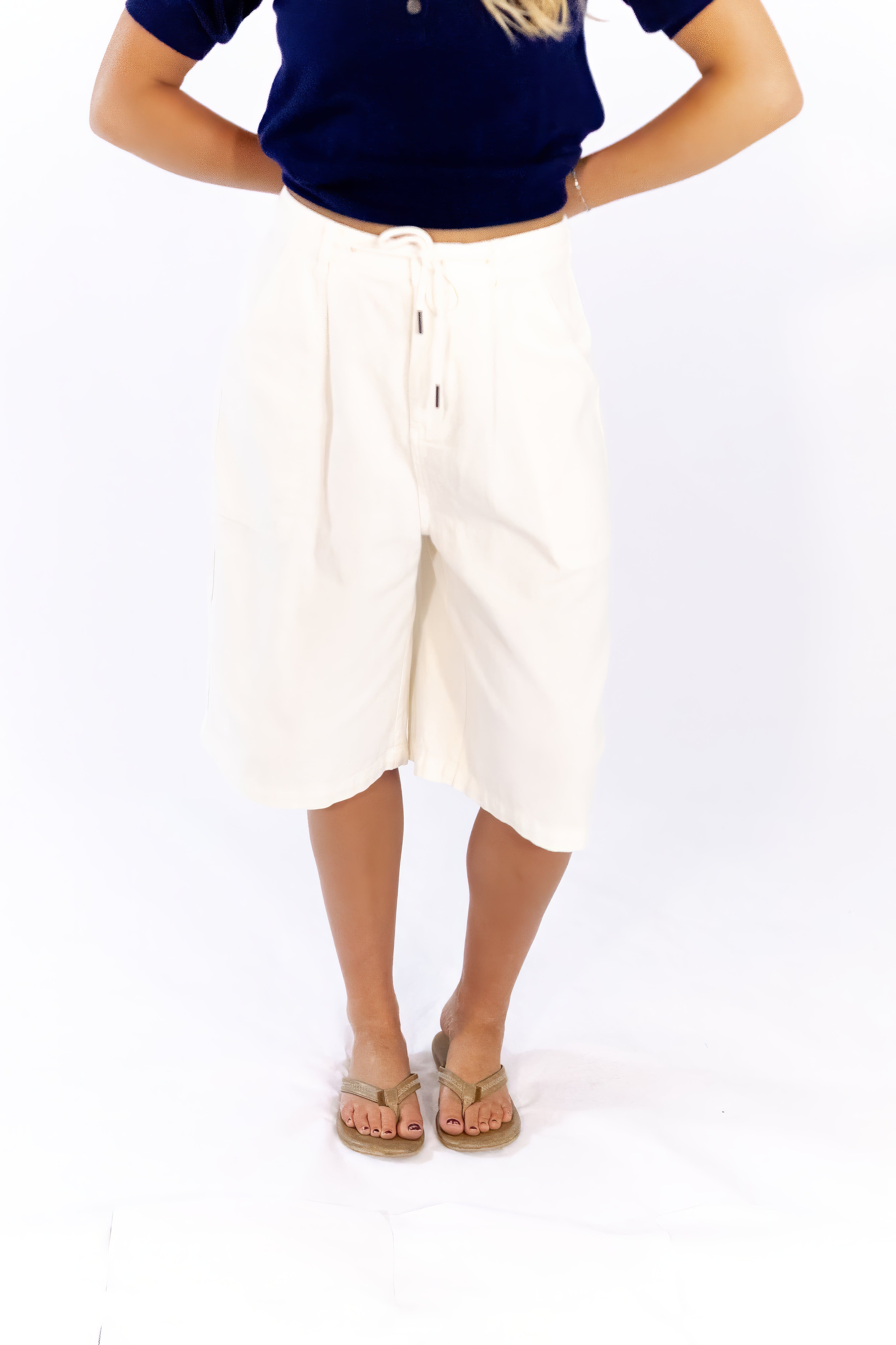 Tiegan Cotton Jorts · White