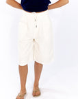 Tiegan Cotton Jorts · White