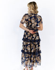 Eli Tiered Ruffle Midi Dress · Navy