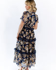 Eli Tiered Ruffle Midi Dress · Navy