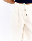 Tiegan Cotton Jorts · White