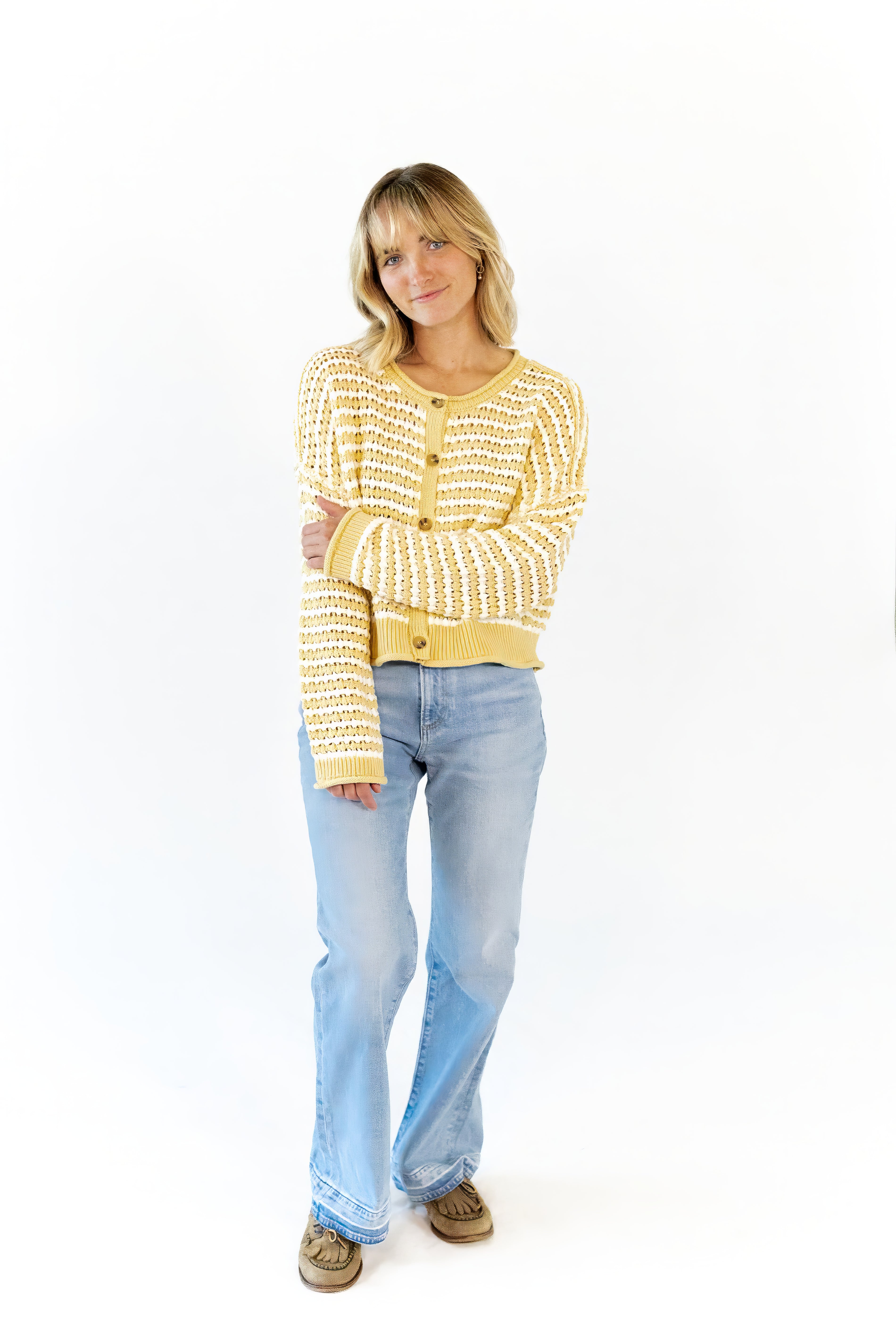 Kellie Crochet Cardigan · Butter
