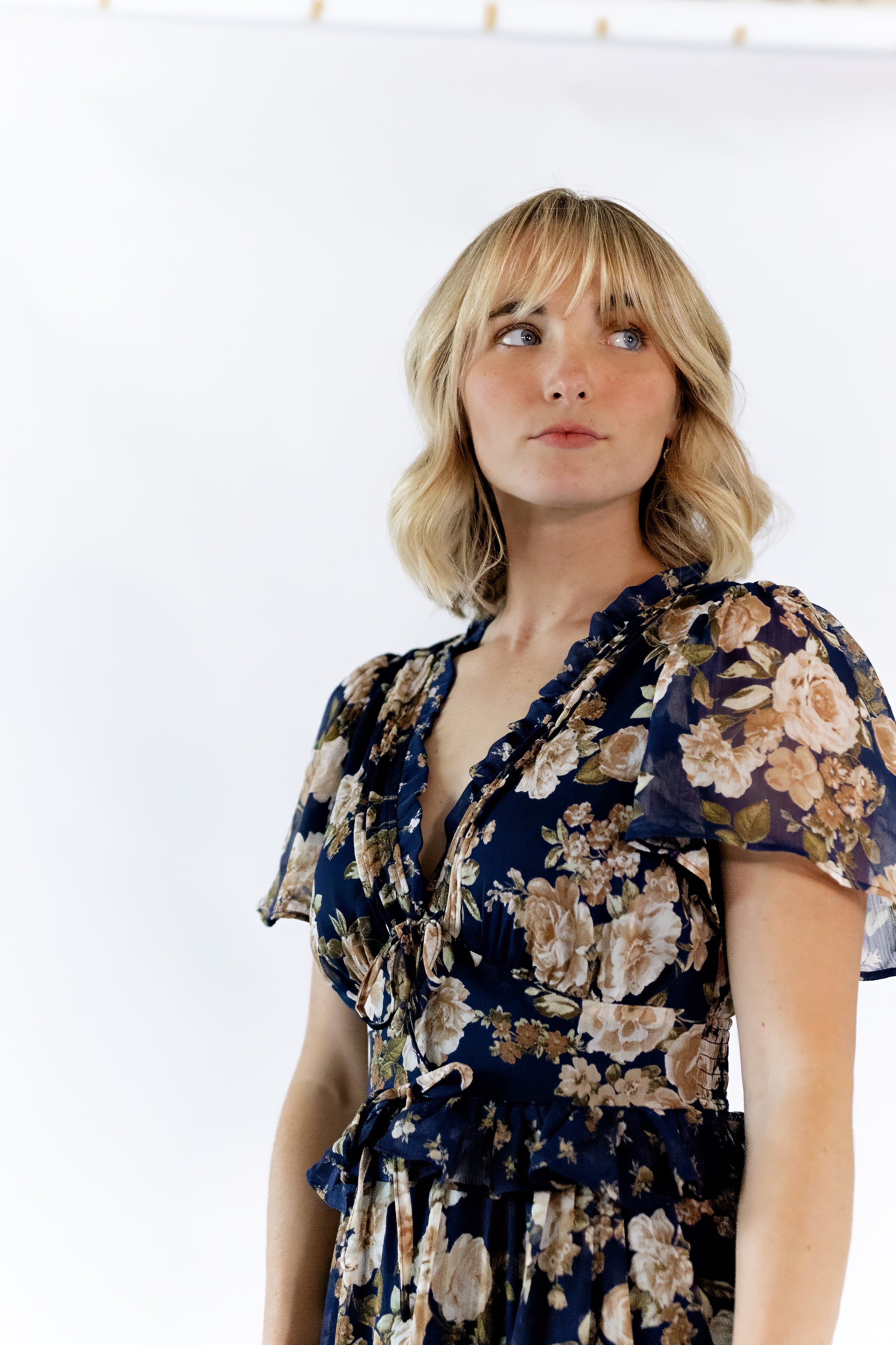 Eli Tiered Ruffle Midi Dress · Navy