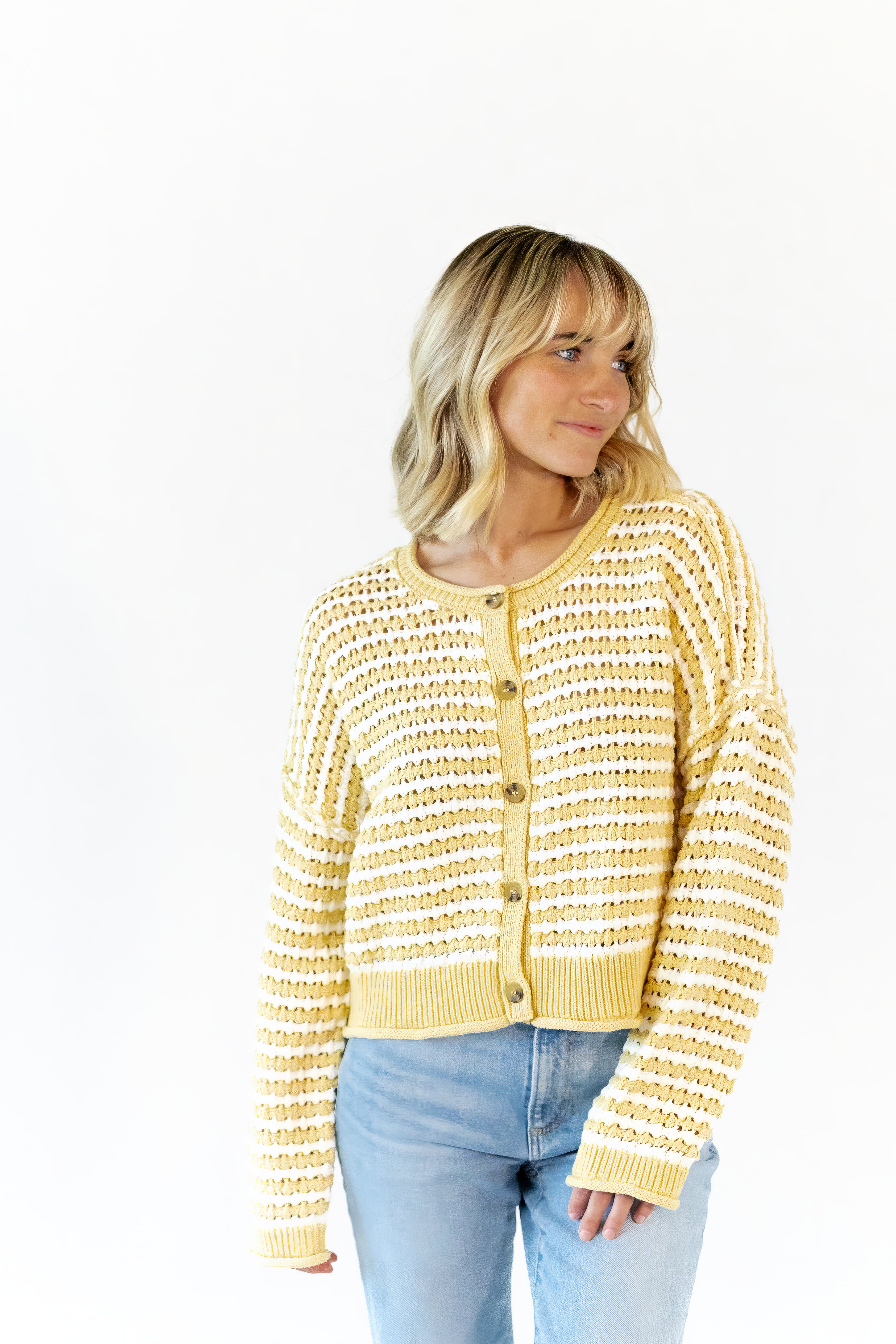 Kellie Crochet Cardigan · Butter