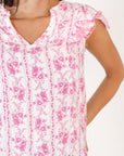 Elena Floral Split Neck Top