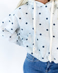 Brixley Polka Dot Bubble Hem Hoodie