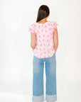 Elena Floral Split Neck Top