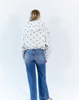Brixley Polka Dot Bubble Hem Hoodie