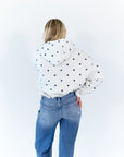 Brixley Polka Dot Bubble Hem Hoodie