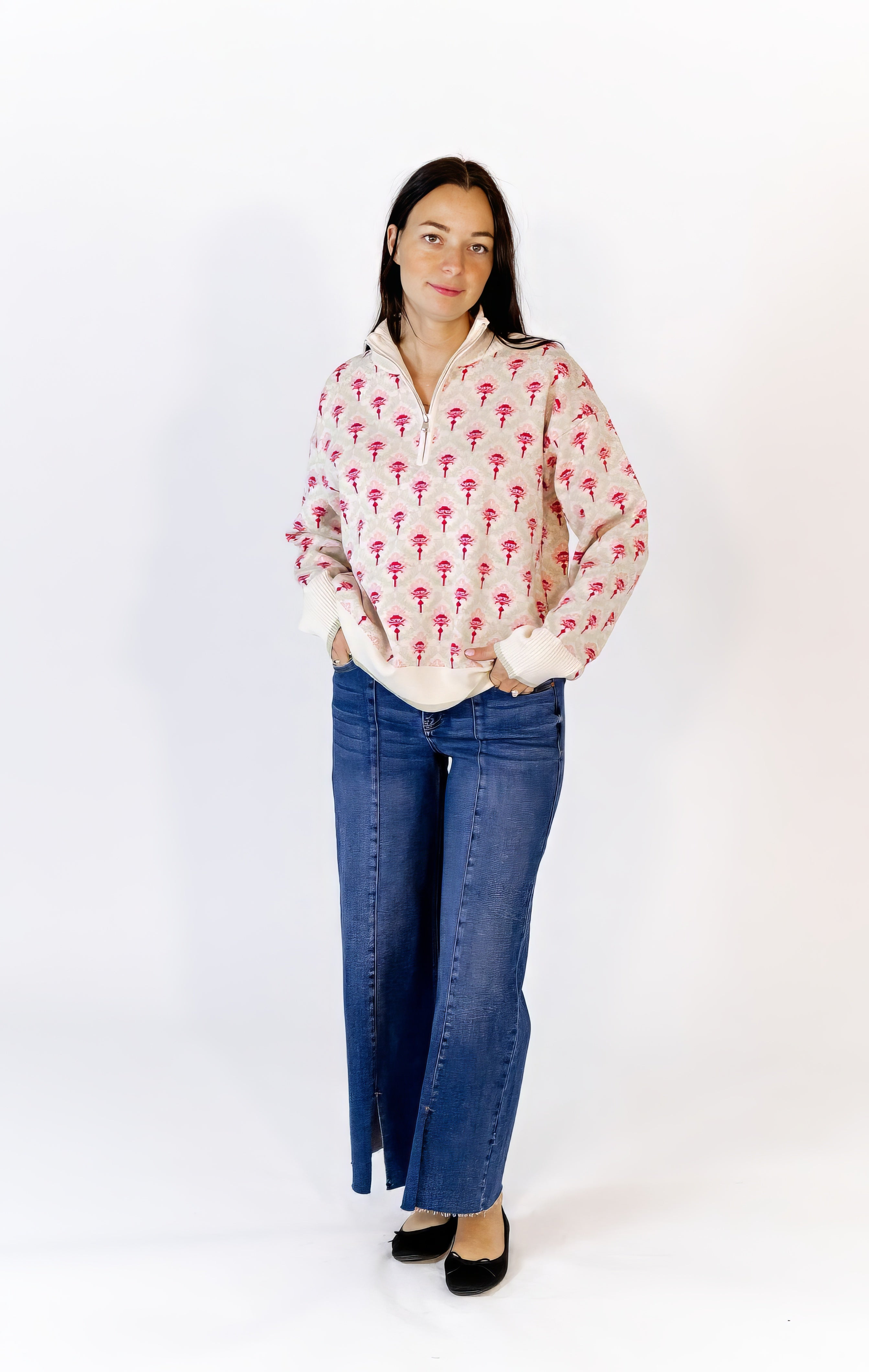 Wilkey Mosaic Half-Zip · Oat