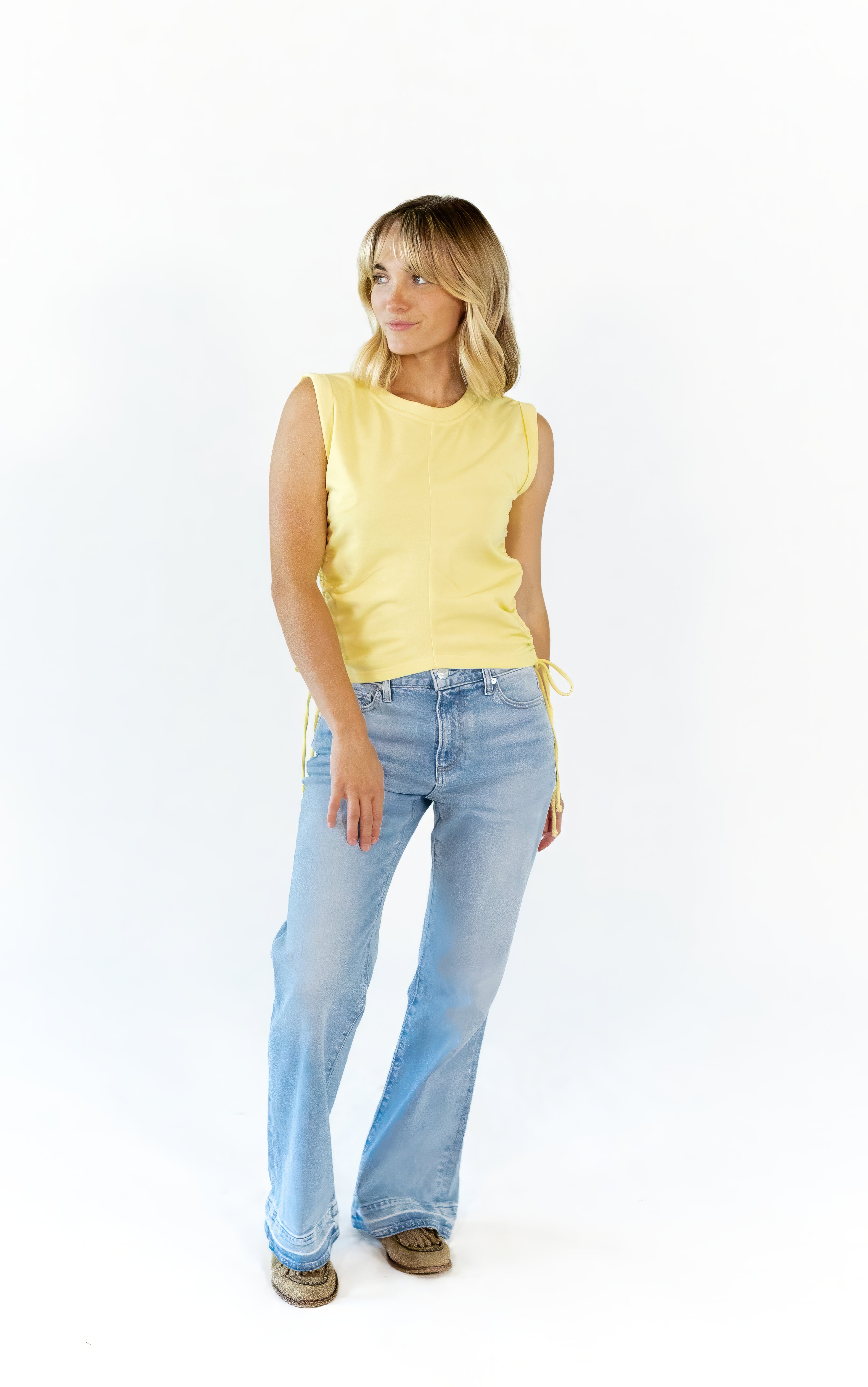 Kit Ruched Side Tank · Butter
