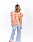 Enzo Plaid Lined Blouse