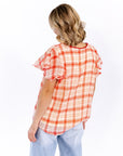 Enzo Plaid Lined Blouse