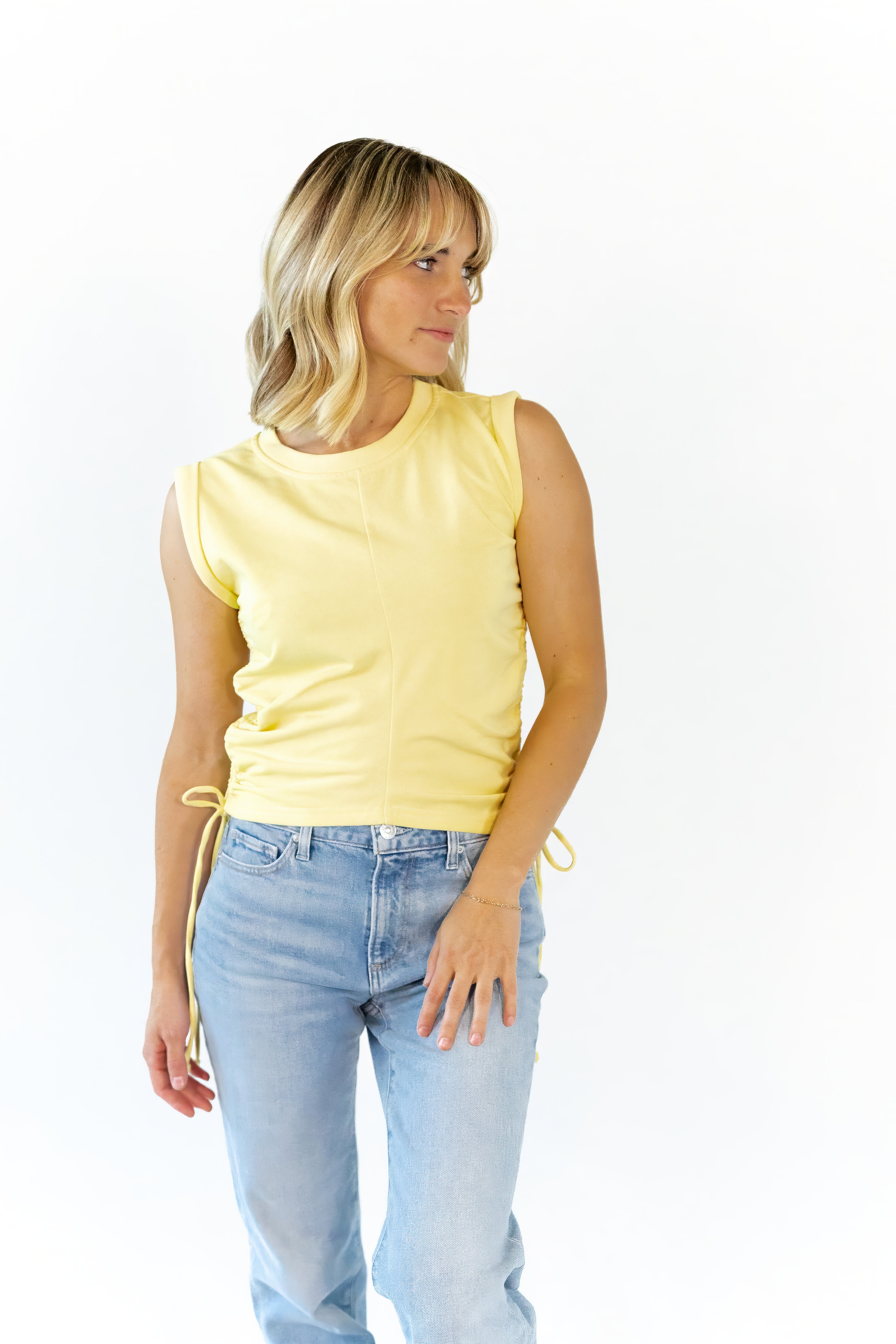 Kit Ruched Side Tank · Butter