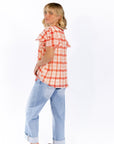 Enzo Plaid Lined Blouse