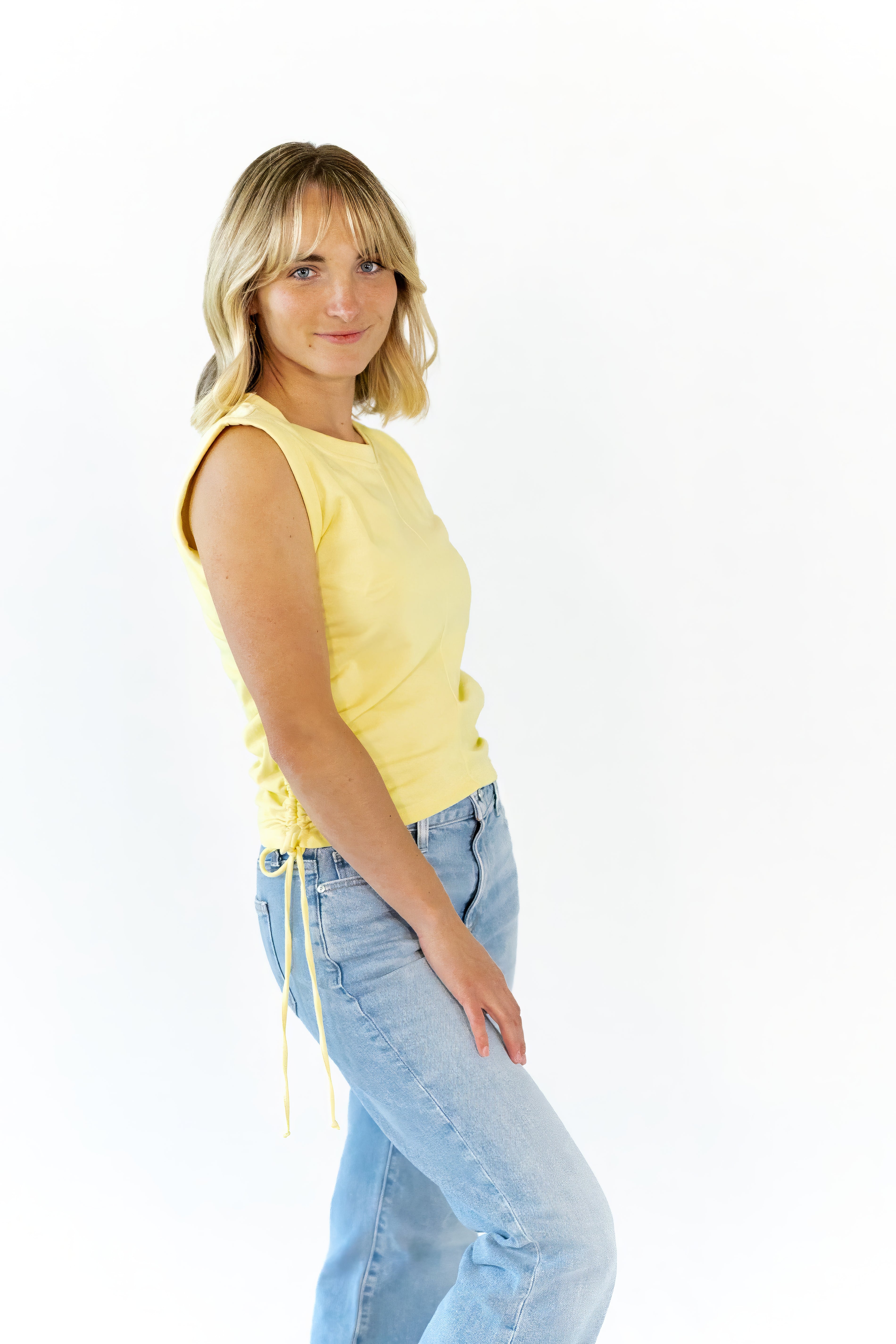 Kit Ruched Side Tank · Butter