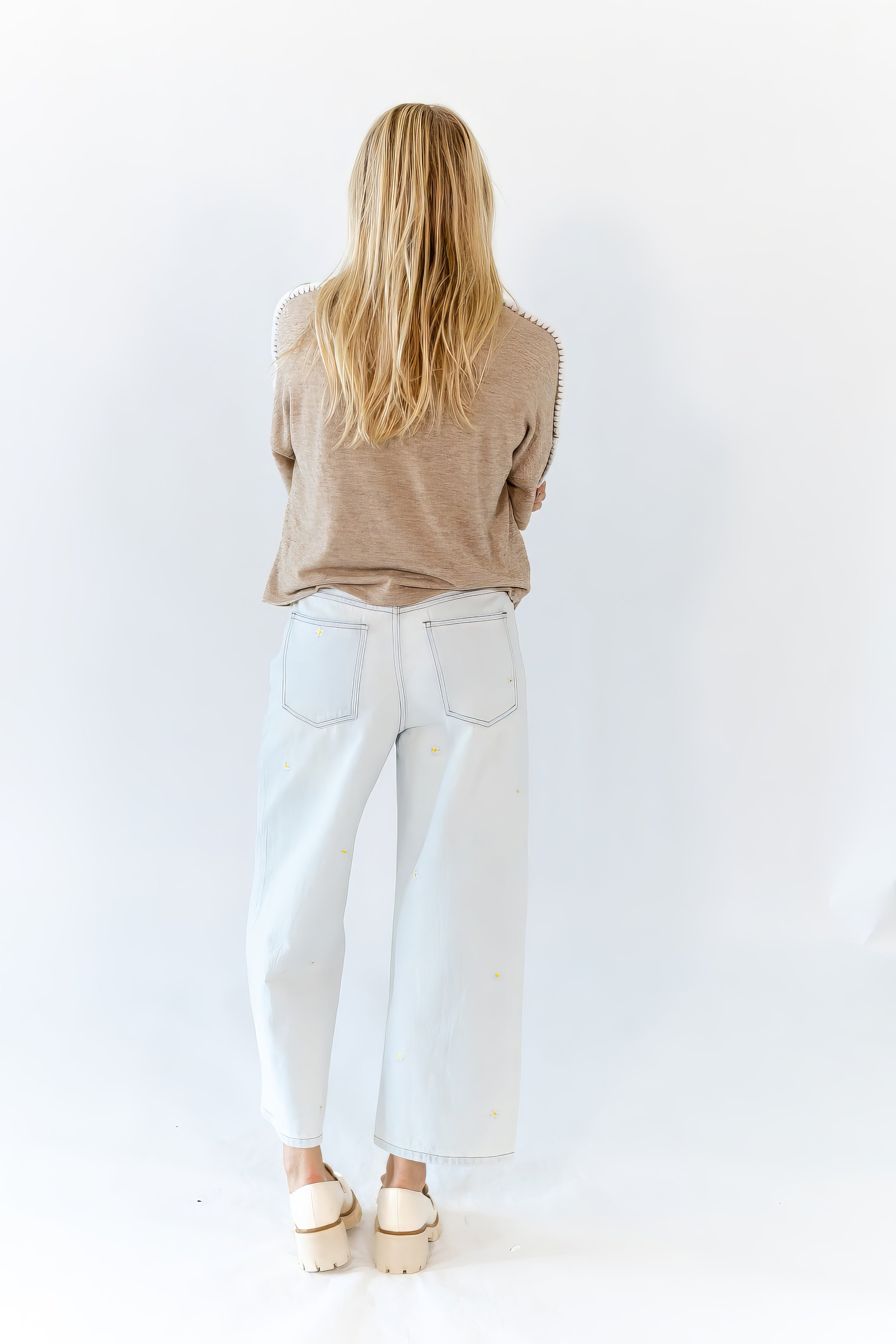 Cassie Embroidered Flower Denim
