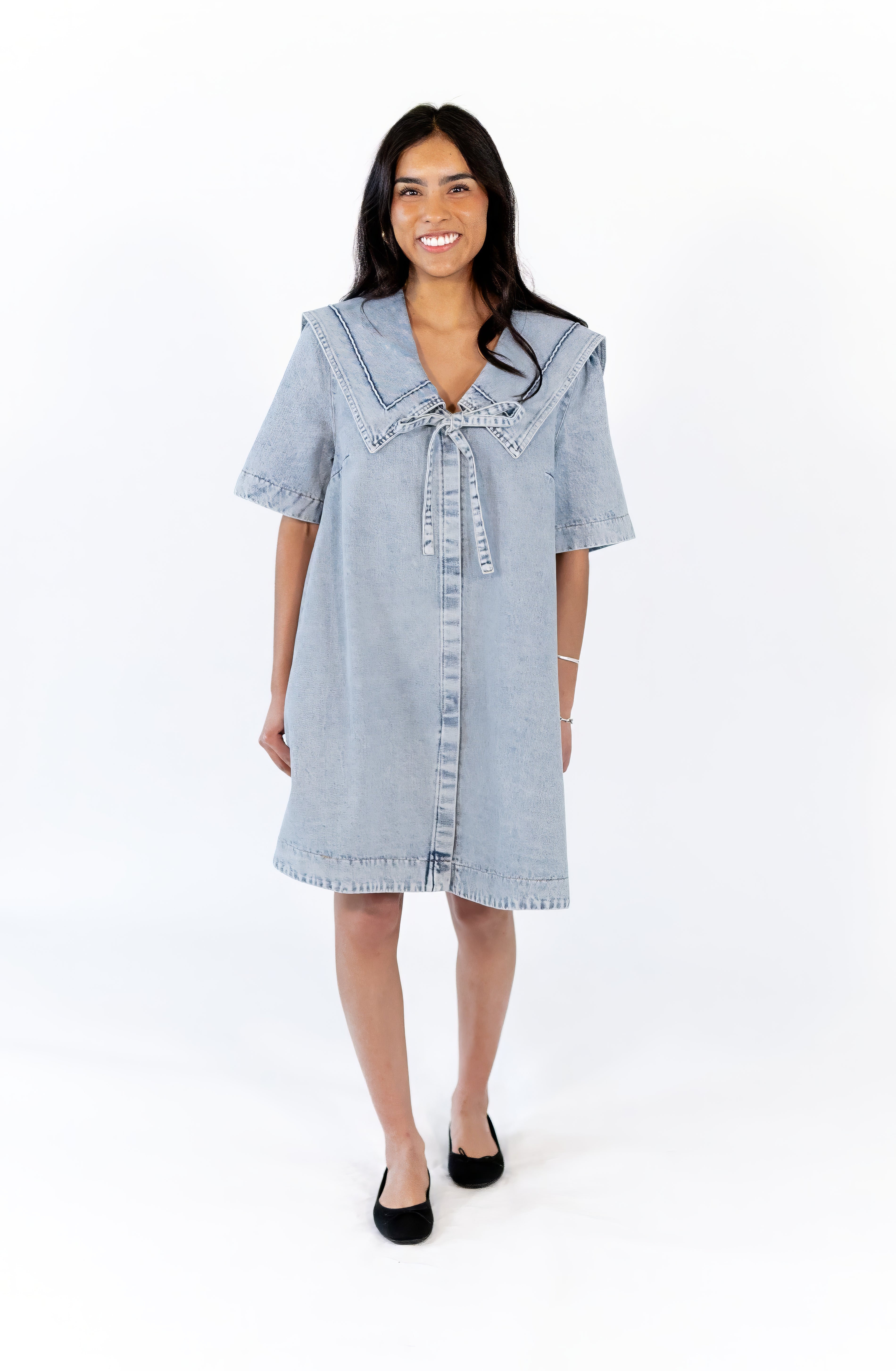 Silvia Collared Denim Dress