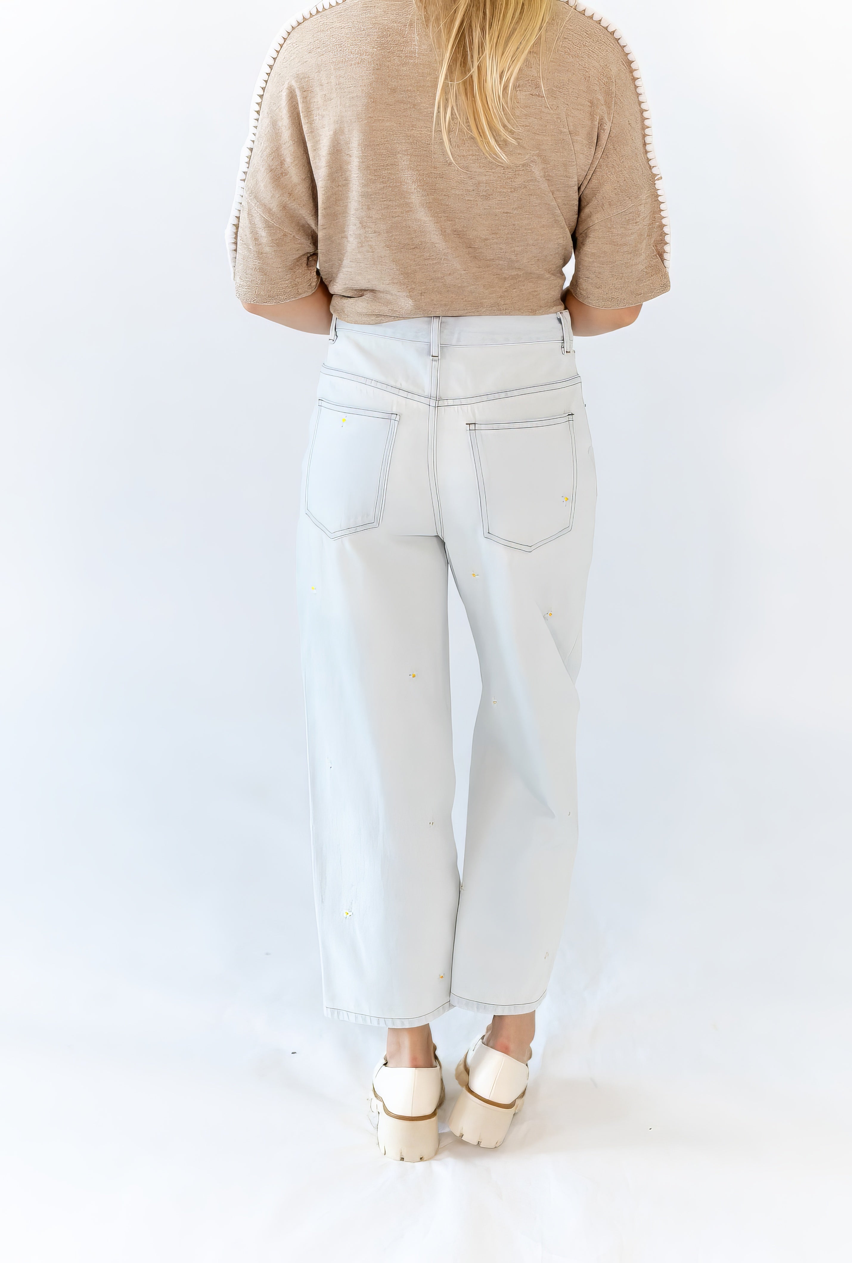Cassie Embroidered Flower Denim