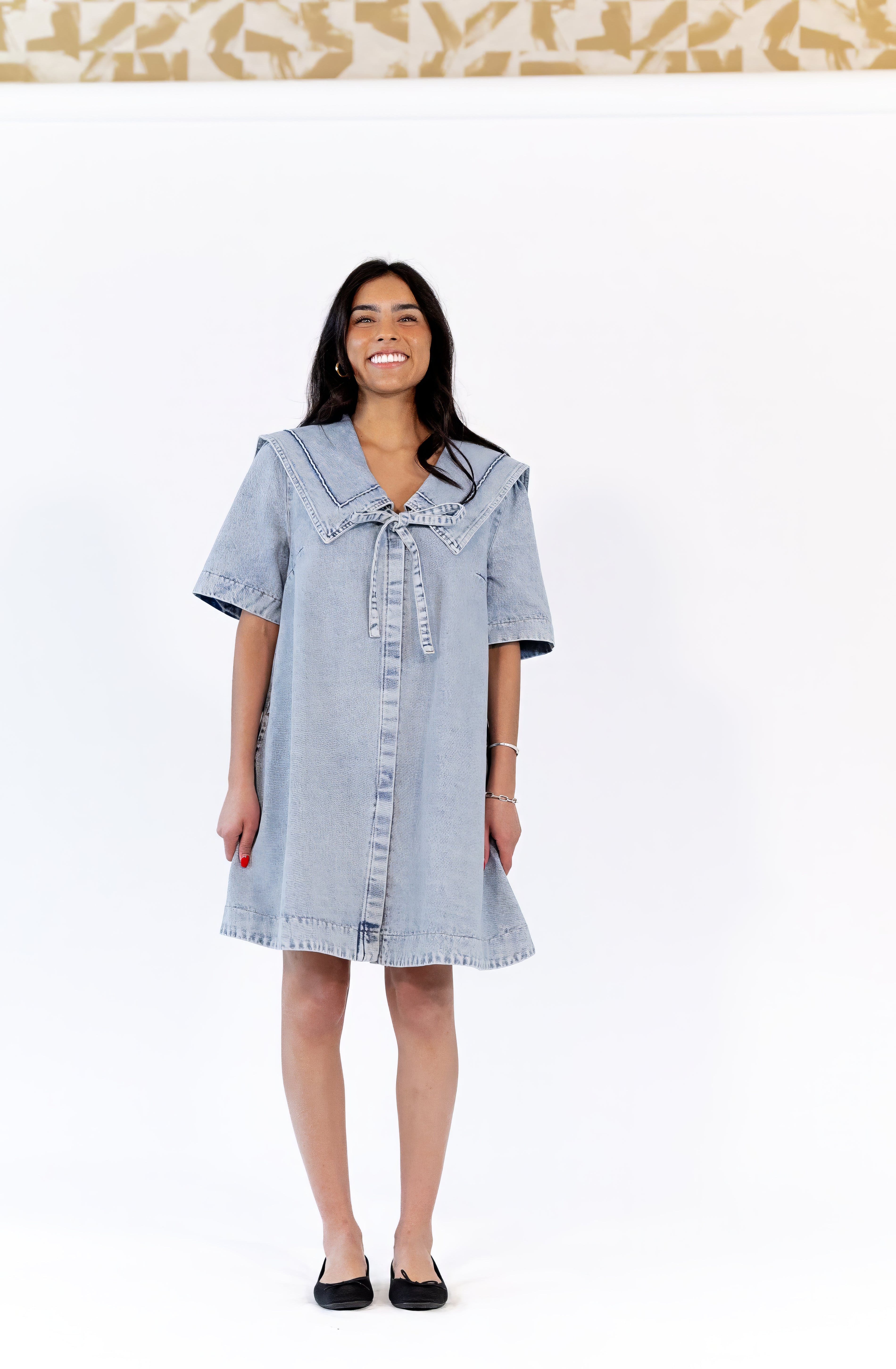 Silvia Collared Denim Dress