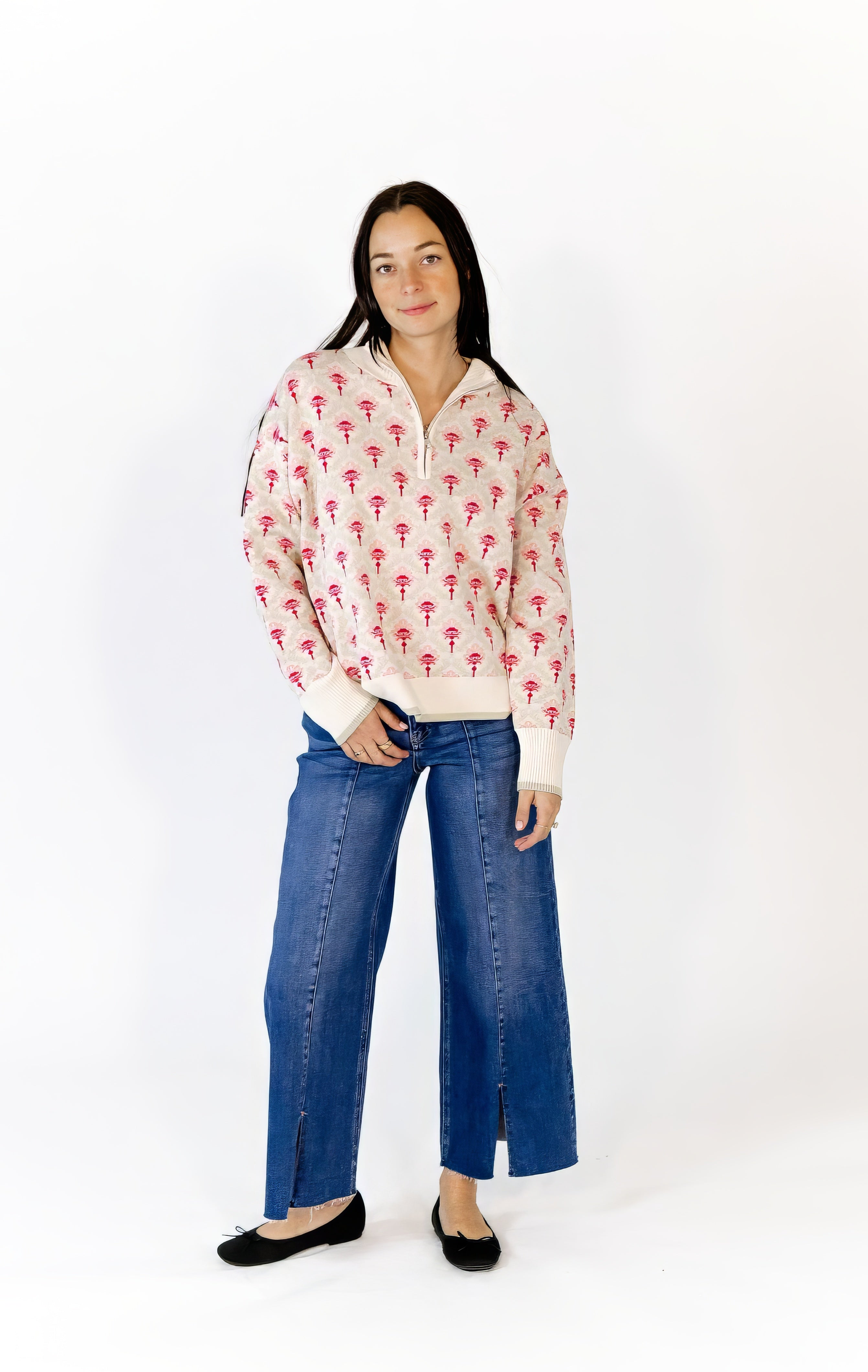 Wilkey Mosaic Half-Zip · Oat