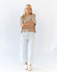 Cassie Embroidered Flower Denim