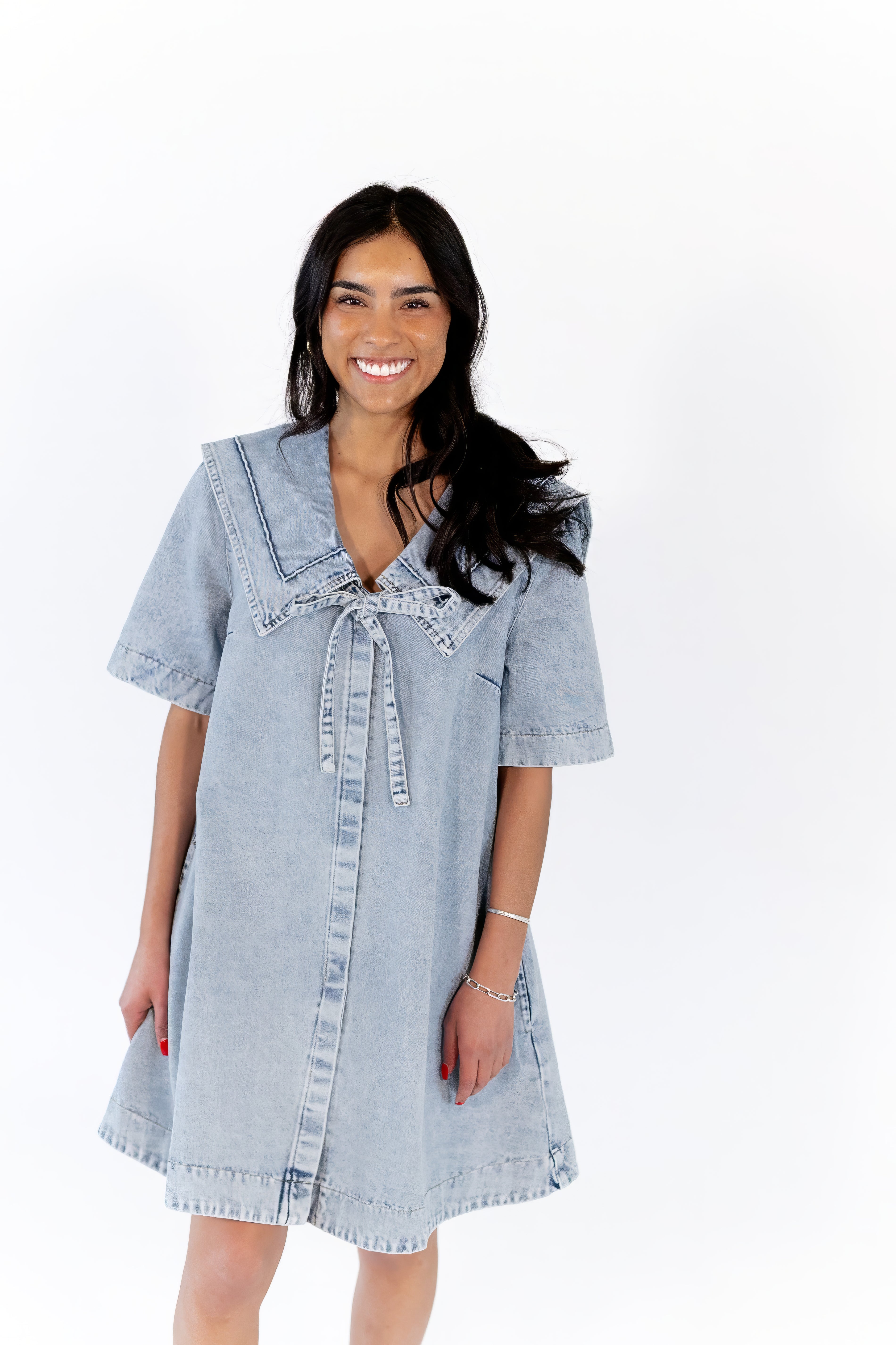 Silvia Collared Denim Dress