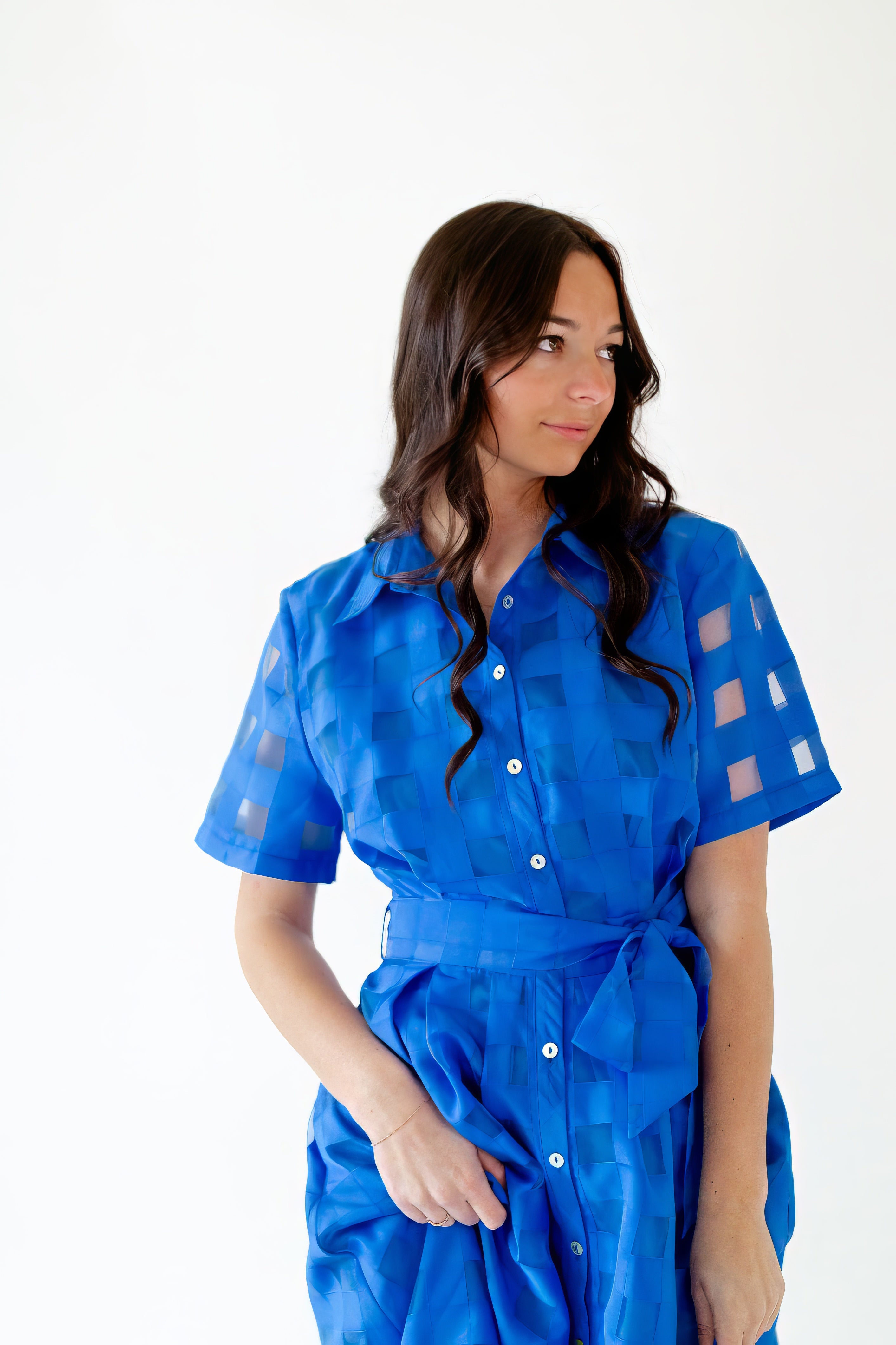 Elowen Windowpane Shirt Dress