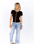 Coraline Ribbed Top · Brown