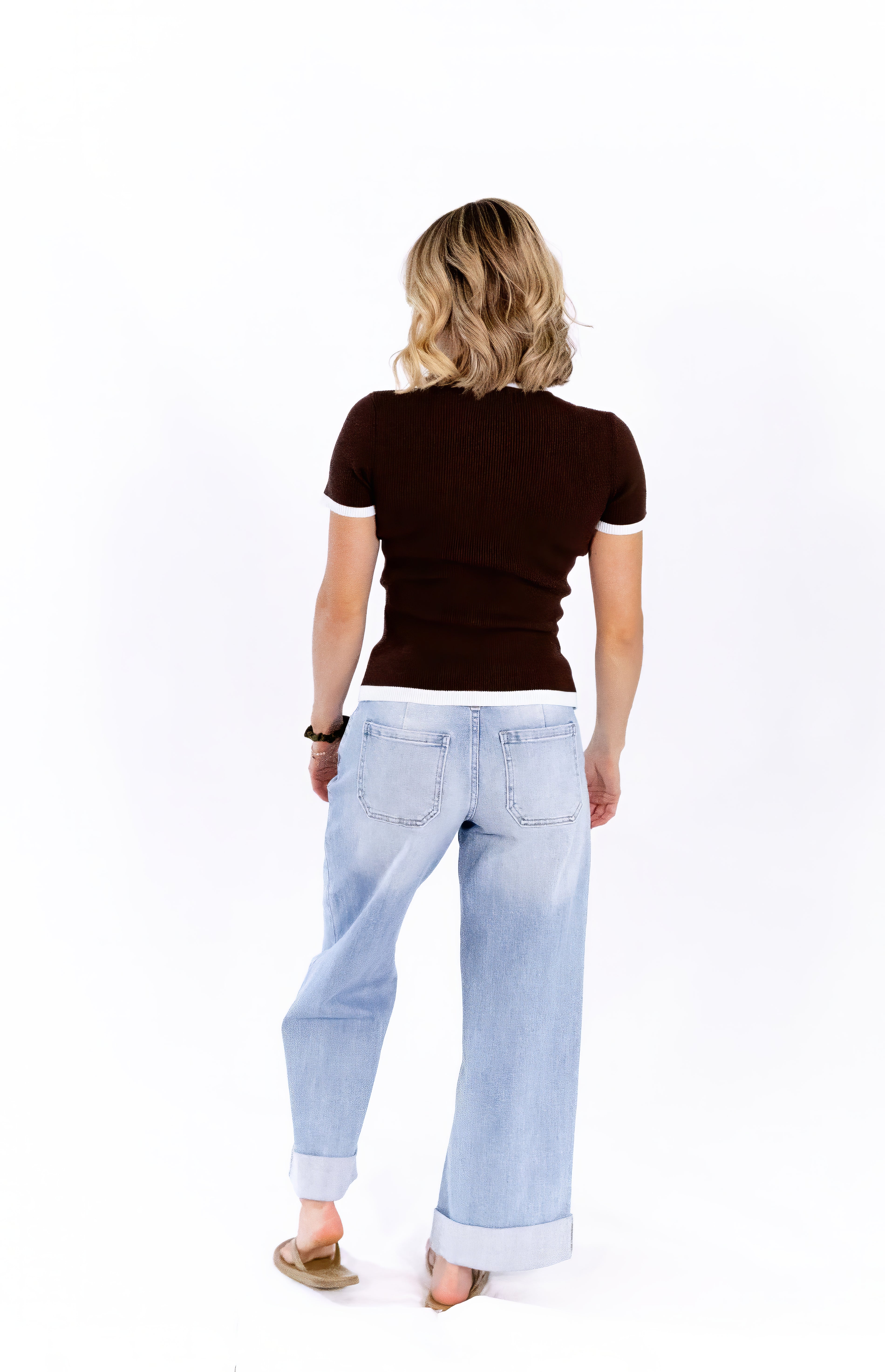 Coraline Ribbed Top · Brown